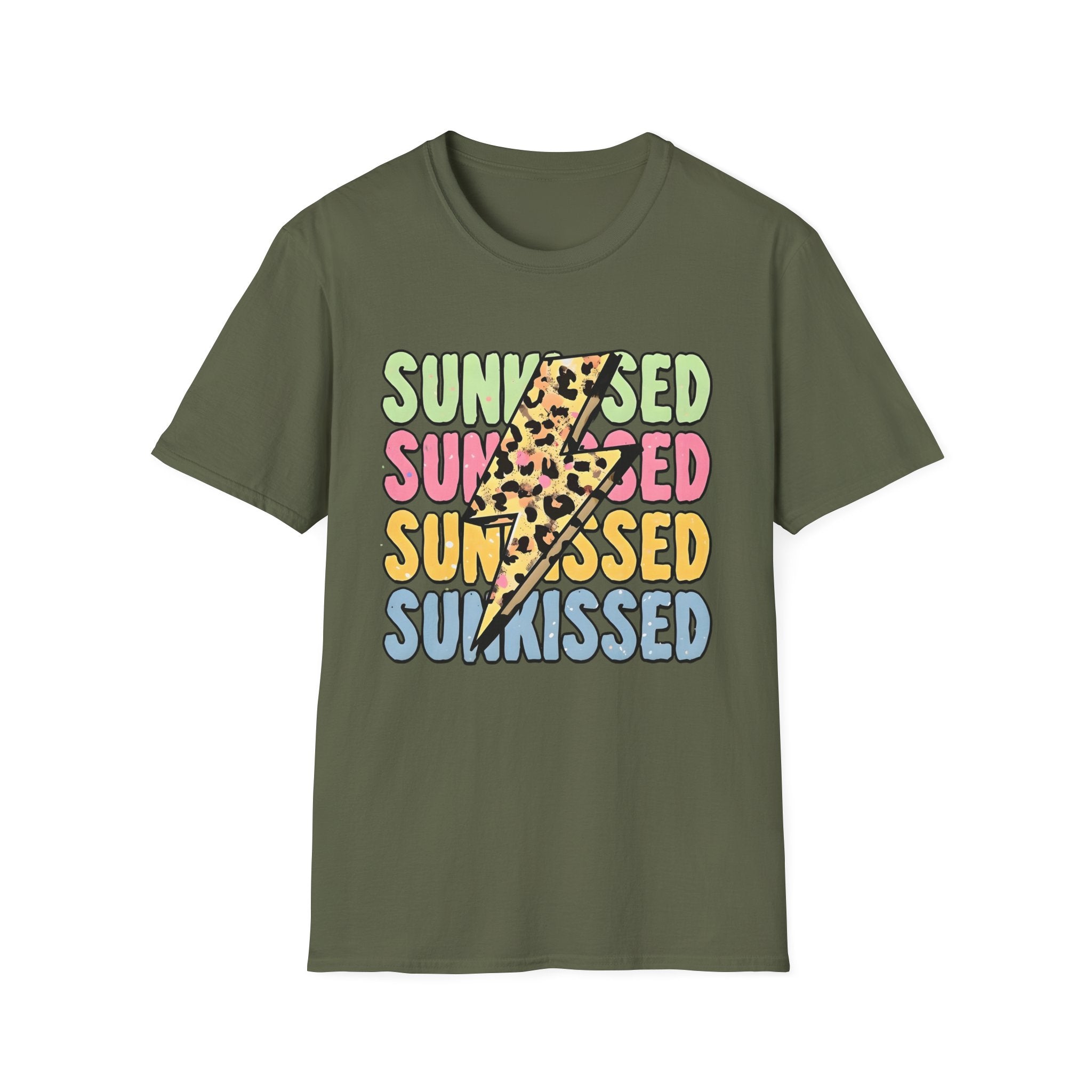 Sunkissed Retro Leopard Lightning T‑Shirt