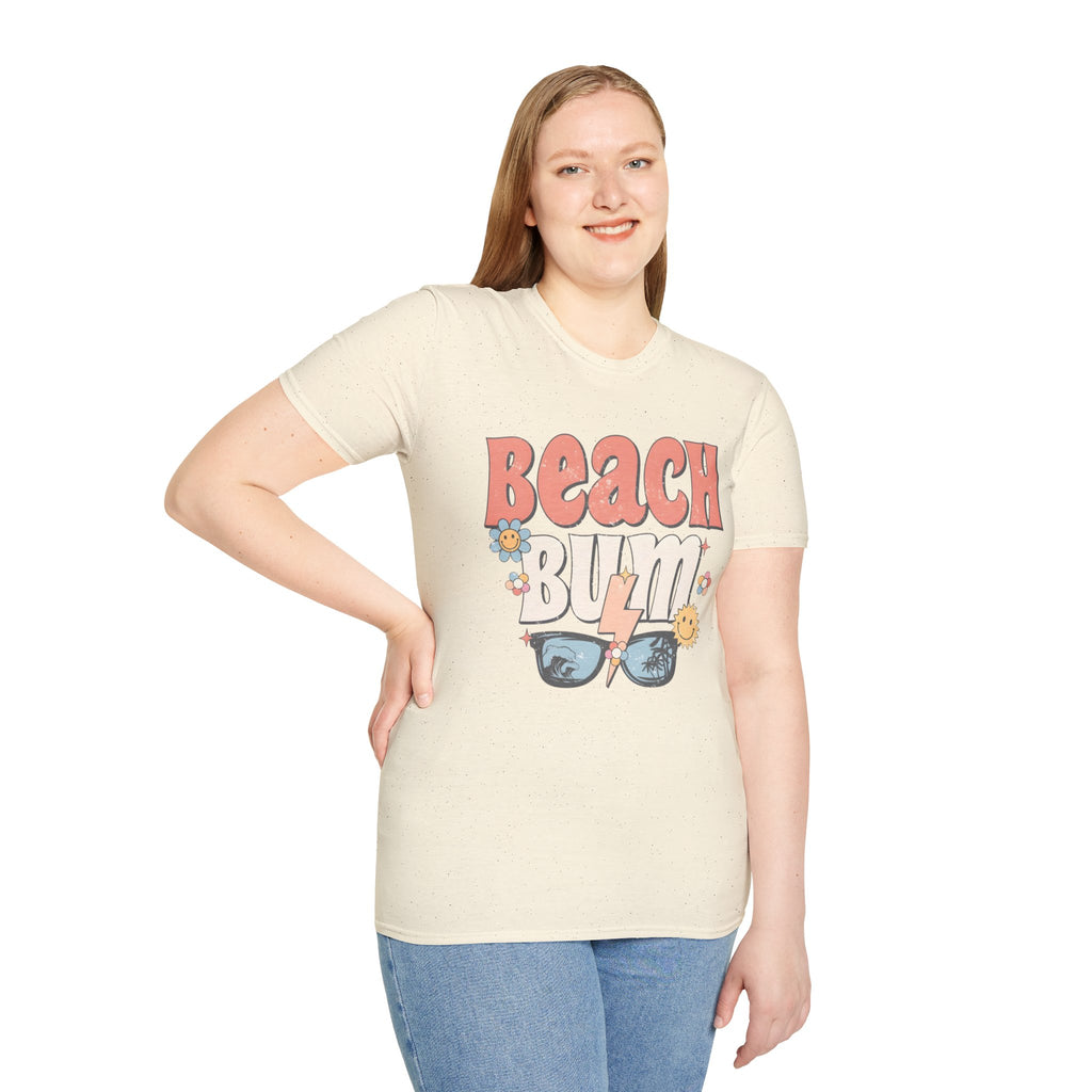 Beach Bum T-Shirt — Retro Floral Surf Vibes Tee