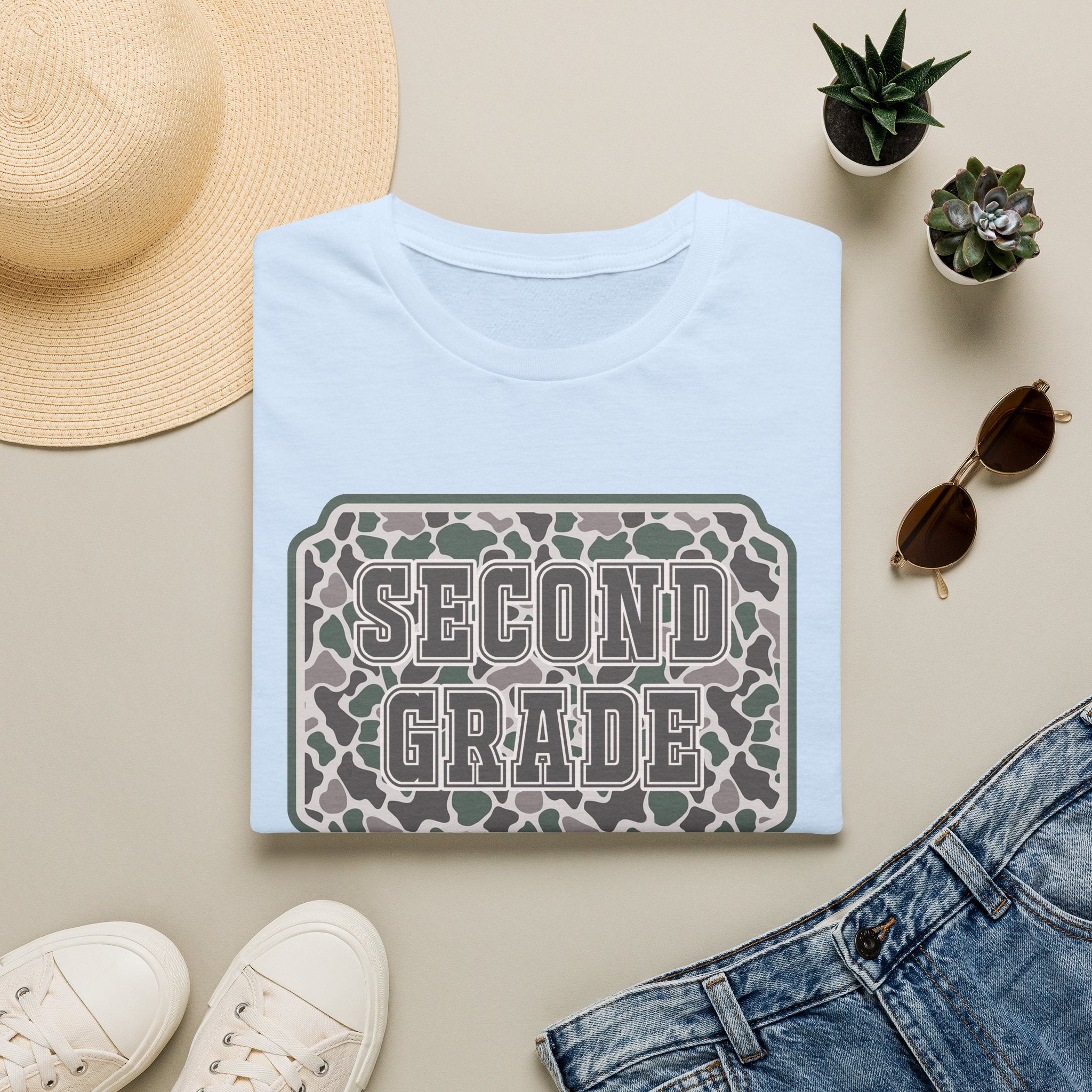 Second Grade Leopard Print T-Shirt — Cute Back-to-School Tee for Teachers & Students