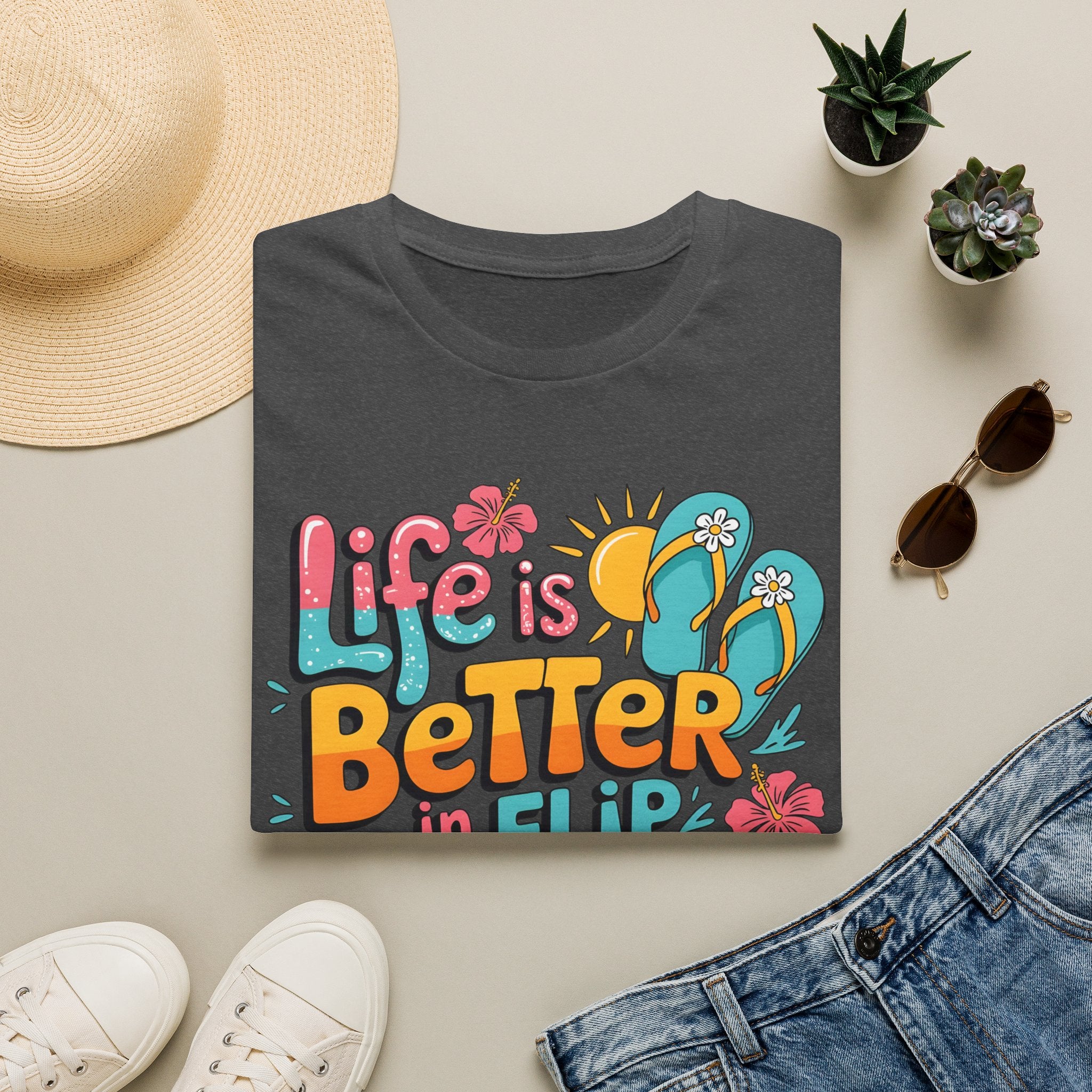 Life Is Better in Flip Flops T-Shirt — Tropical Beach Summer Tee