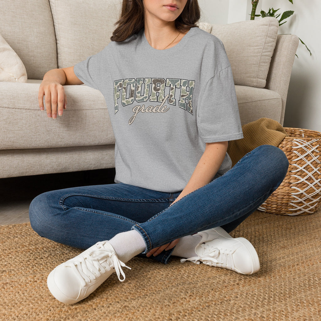 Fourth Grade Camo T-Shirt — 'Fourth Grade' School Spirit Tee