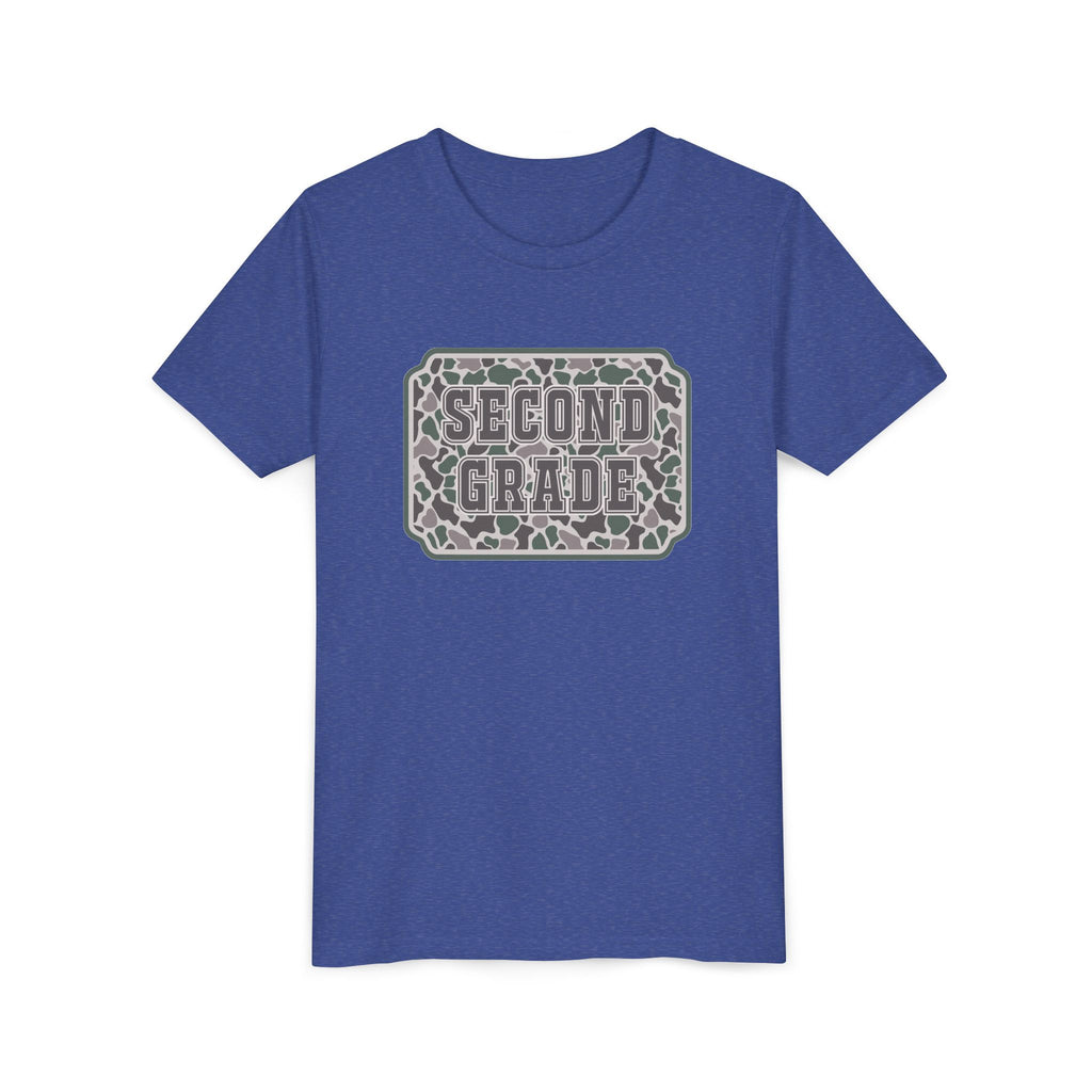 Second Grade Youth Tee - Camo Patch Back to School Shirt