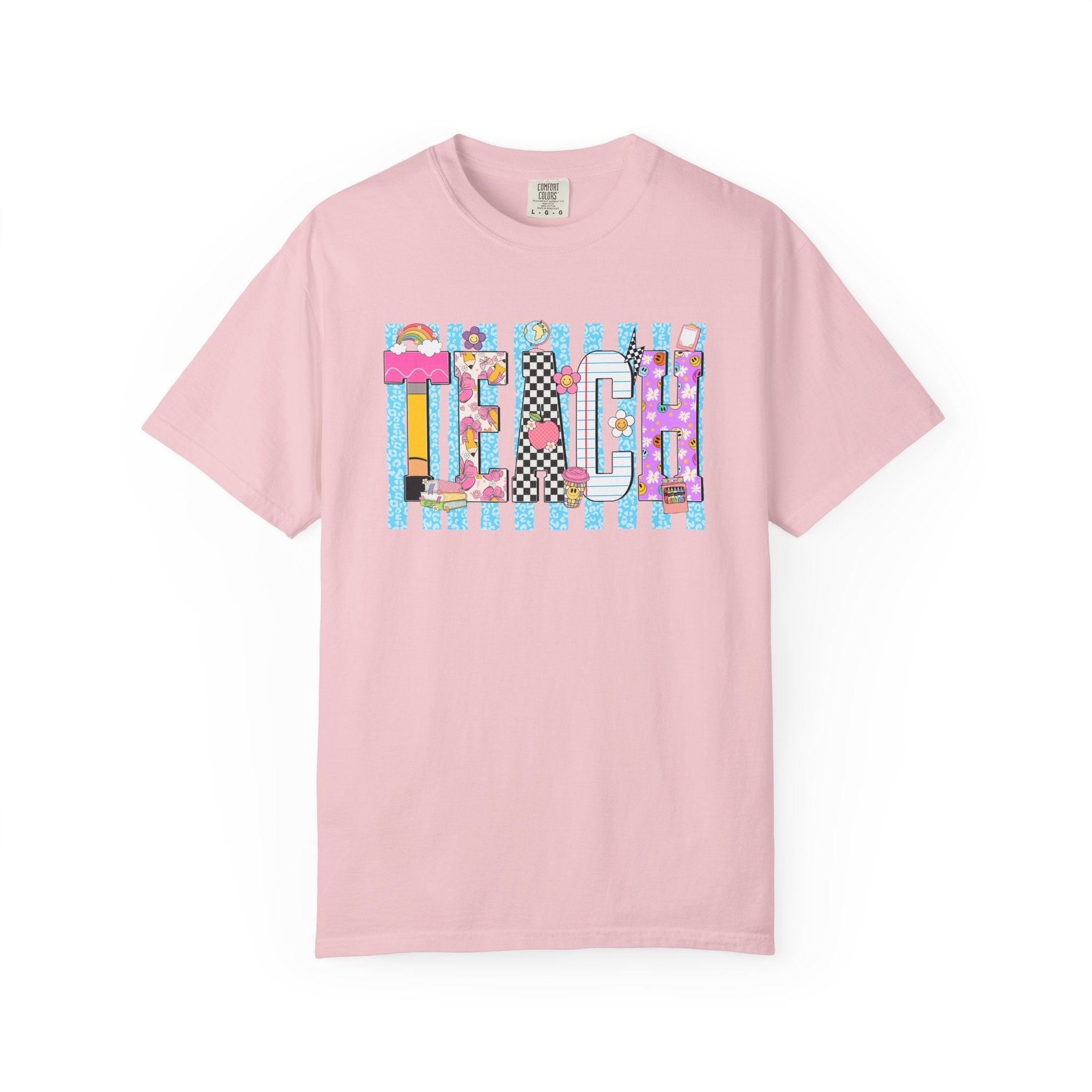 Teacher Stripe Patchwork T-Shirt