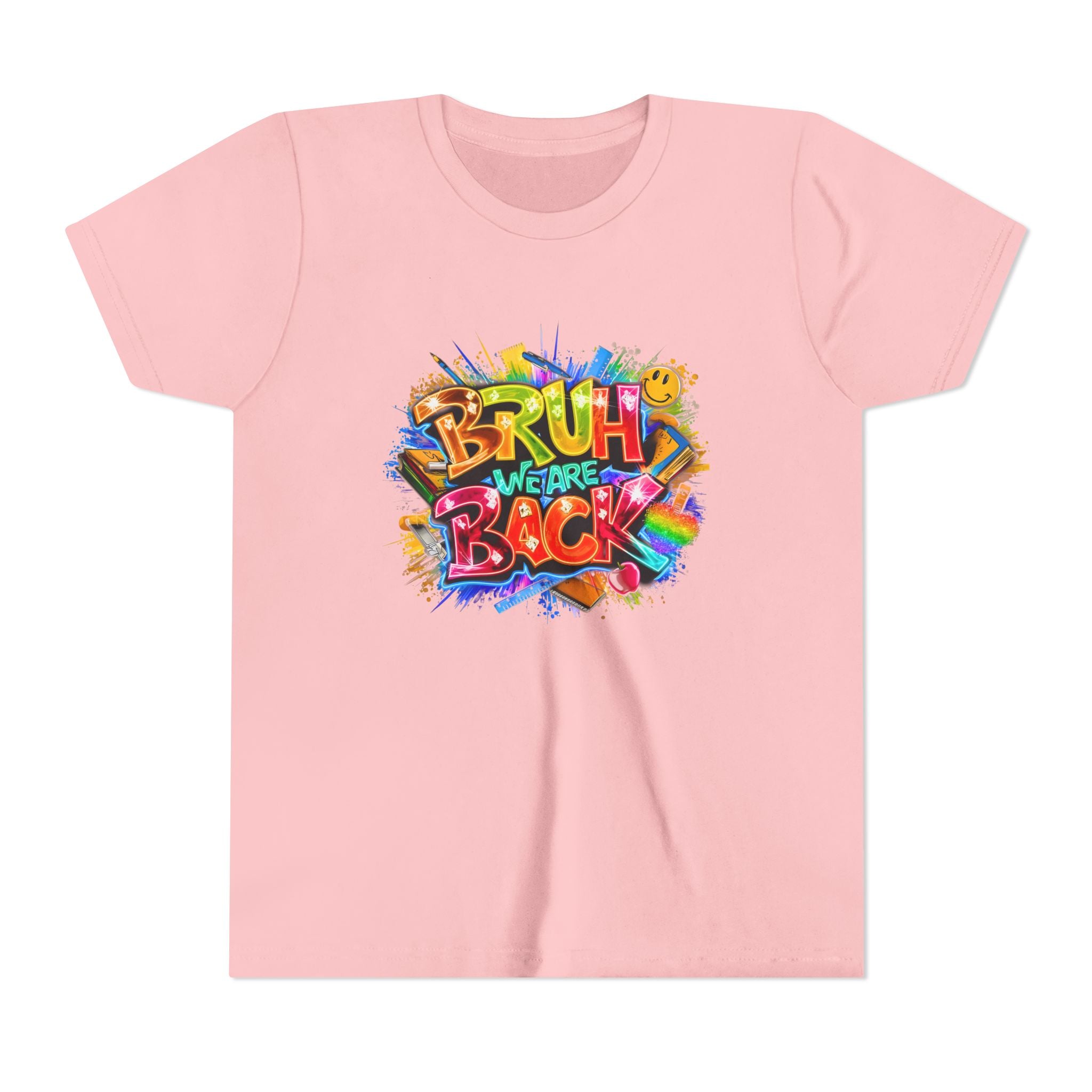 Youth Tee — Colorful "Bruh We Are Back" Graffiti Graphic Shirt