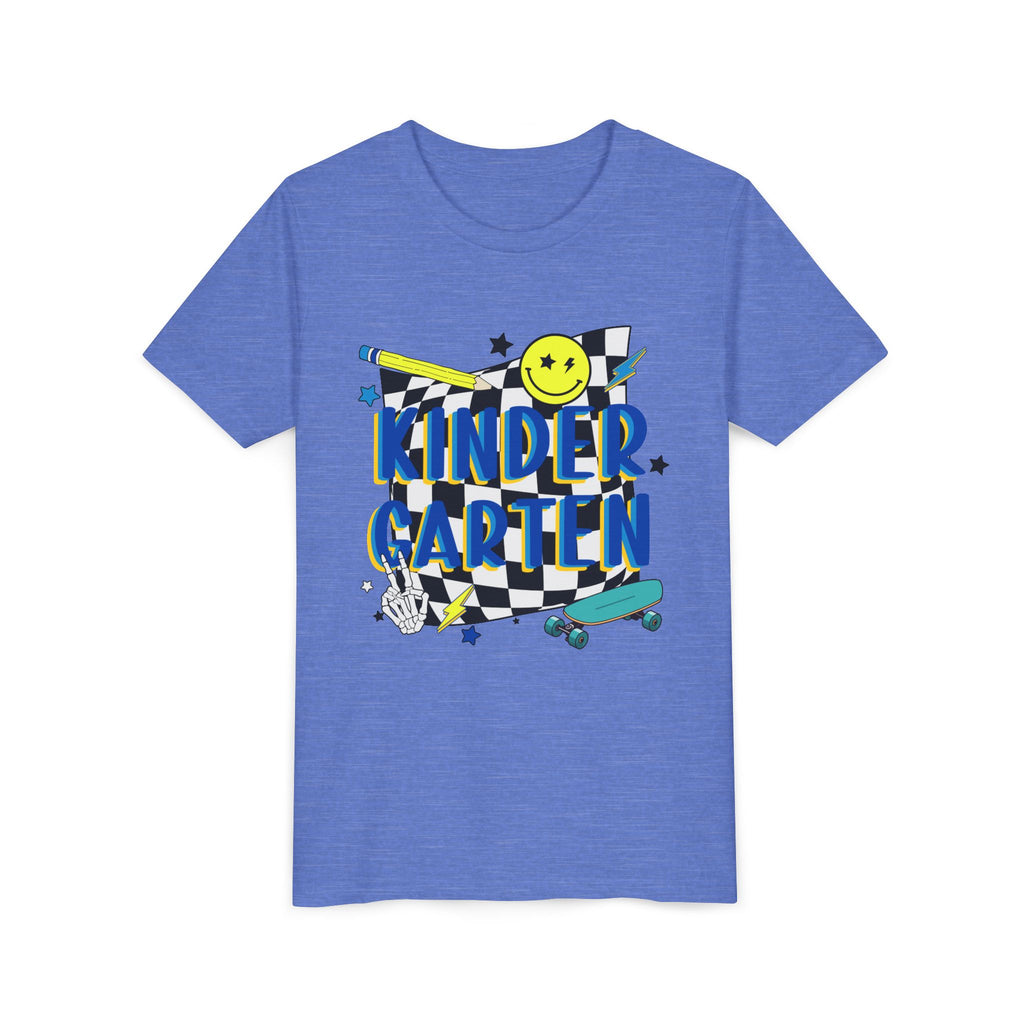 Kindergarten Retro Skate Youth T‑Shirt – Back to School Graphic Tee