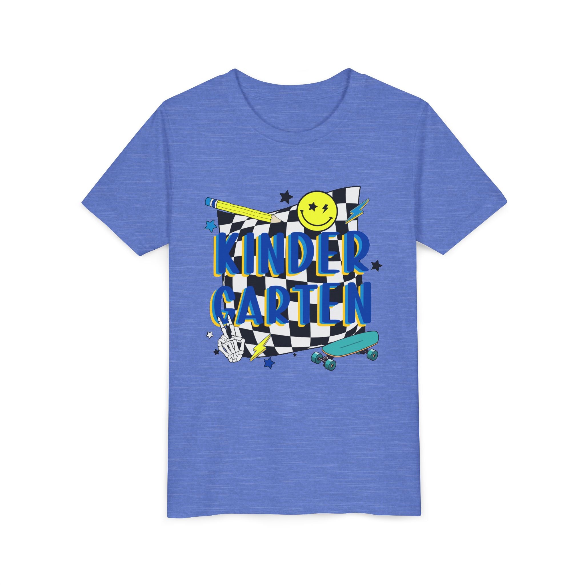 Kindergarten Retro Skate Youth T‑Shirt – Back to School Graphic Tee