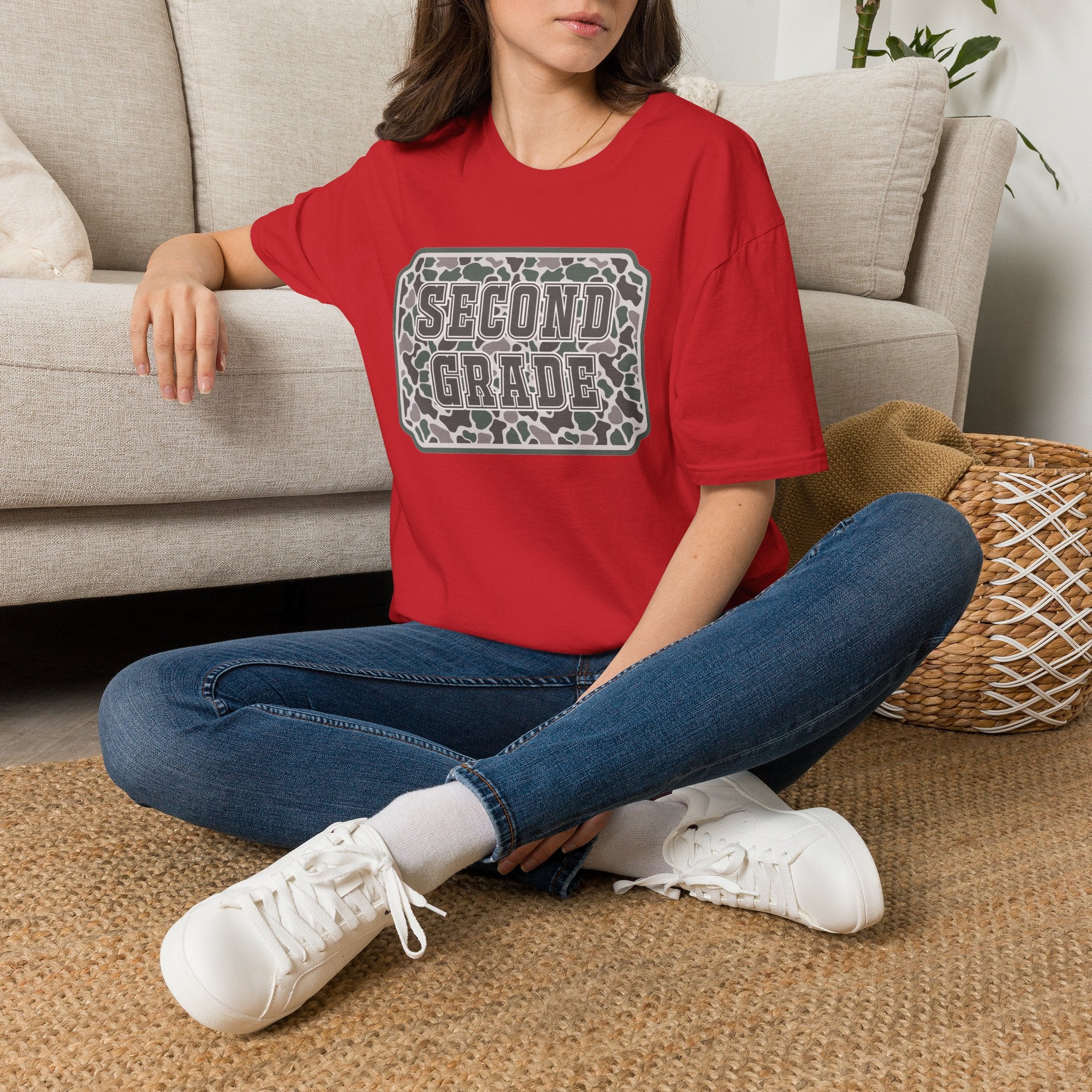 Second Grade Leopard Print T-Shirt — Cute Back-to-School Tee for Teachers & Students
