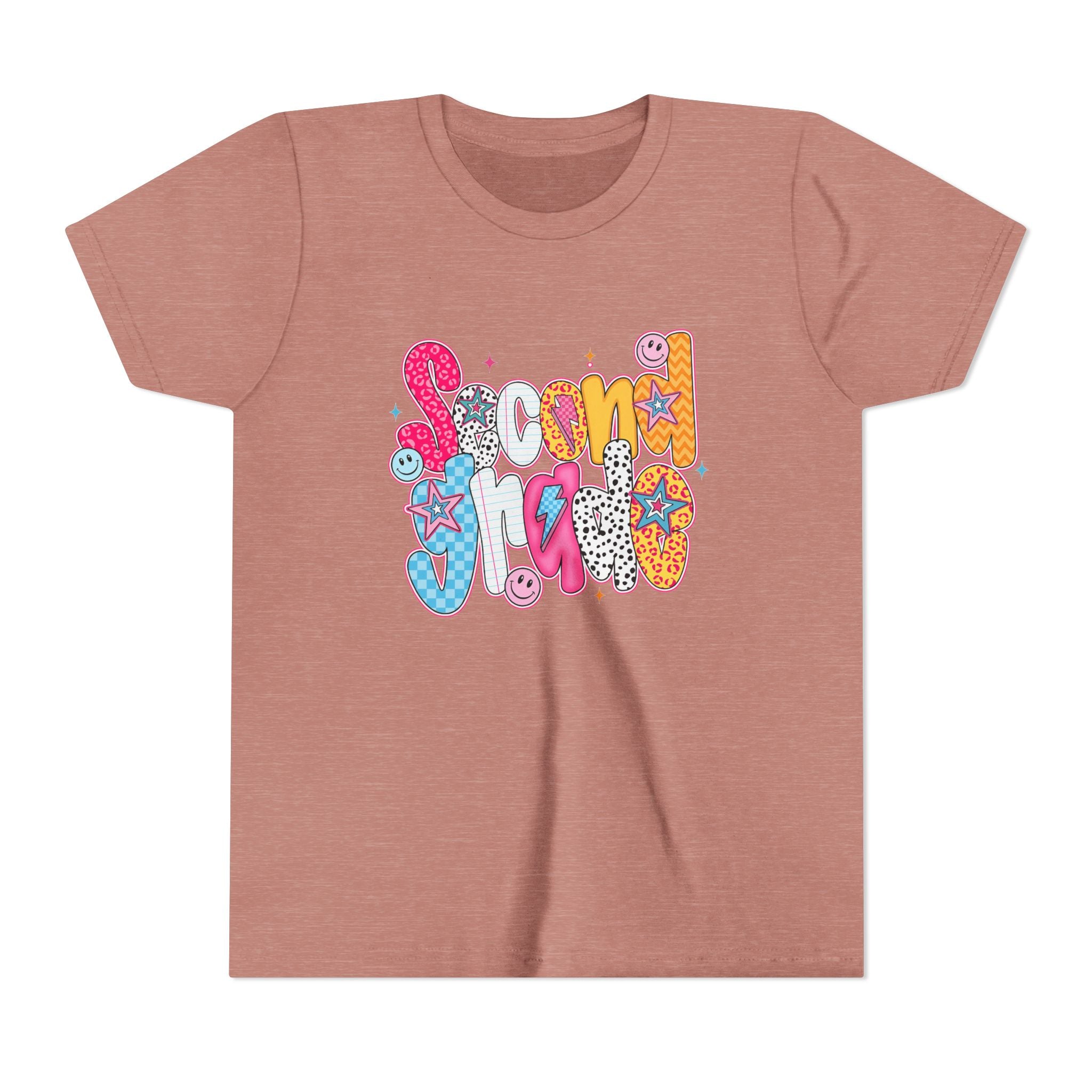 Youth Tee — Colorful 'Second Grade' Playful Retro Graphic