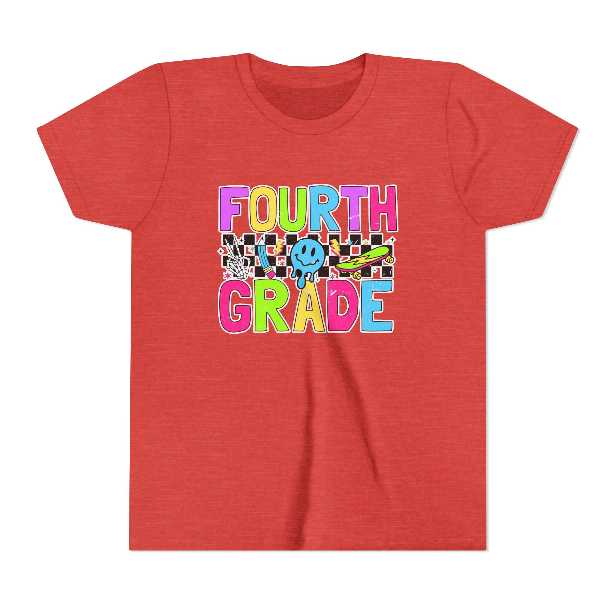 Fourth Grade Youth Tee — Colorful Smiley Back-to-School Shirt