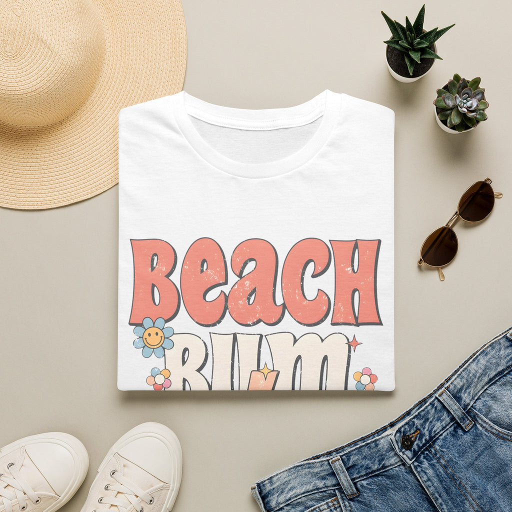 Beach Bum T-Shirt — Retro Floral Surf Vibes Tee