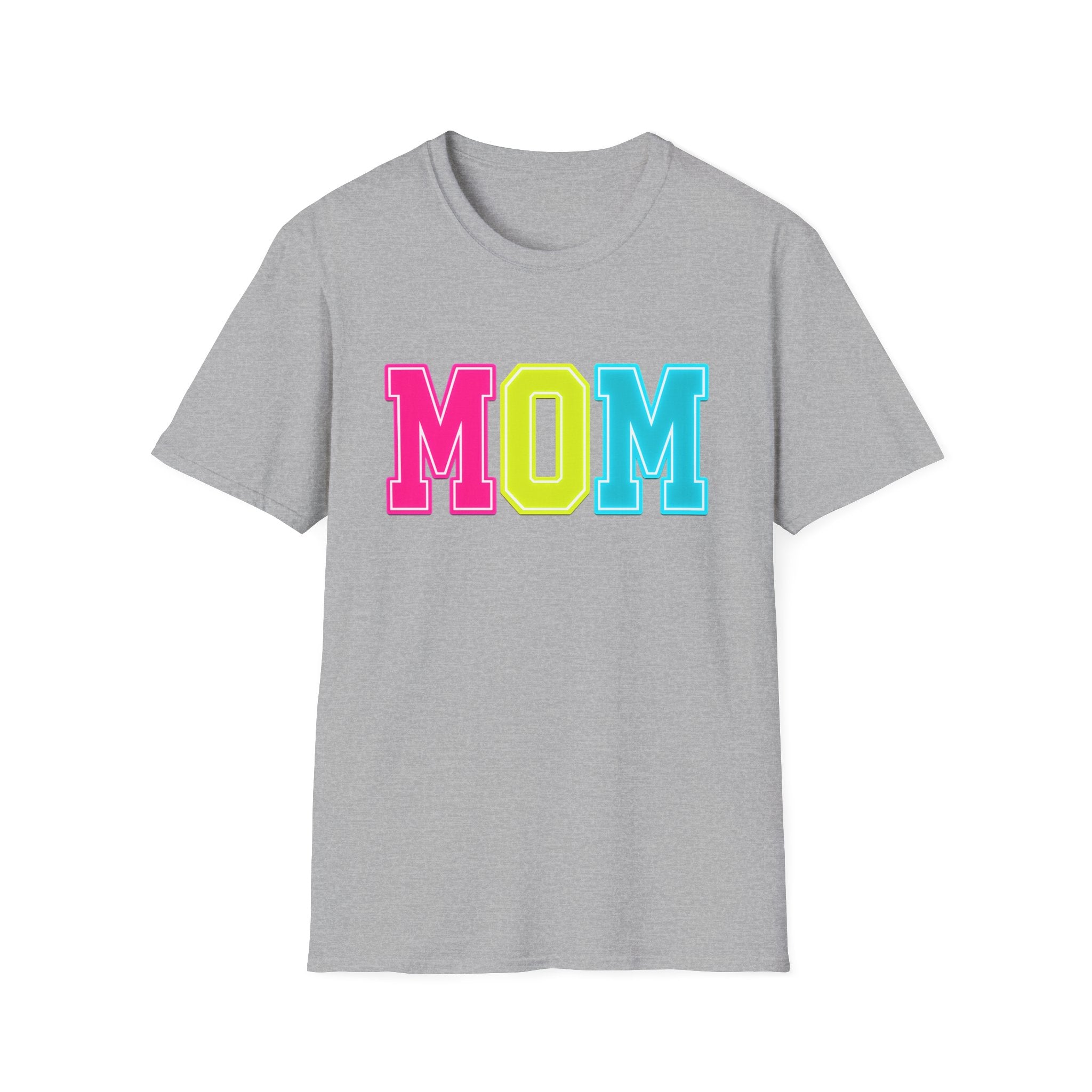 Mom Colorblock T-Shirt — Bright Retro MOM Graphic Tee for Mothers, Summer Vibe