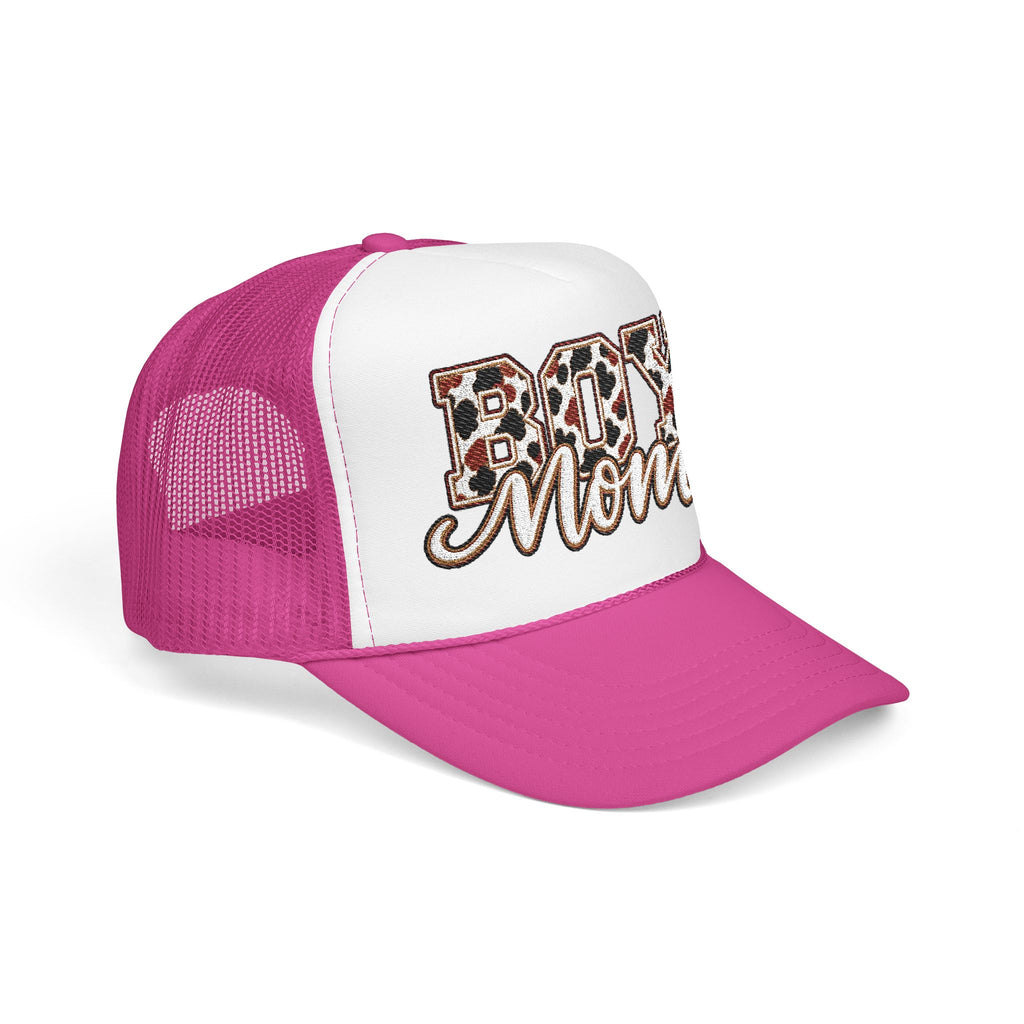 Boy Mom Leopard Foam Trucker Hat