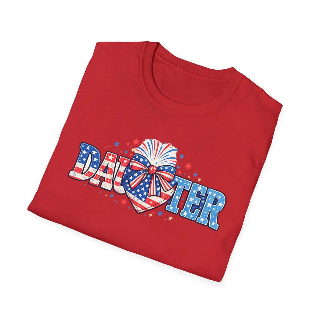 Daughter Patriotic Tee — USA Flag Heart Fireworks Design
