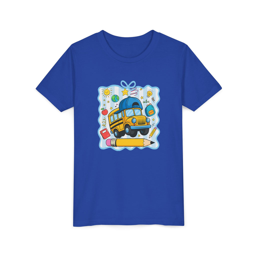 Kids School Bus Tee – Back to School Youth Short Sleeve Shirt