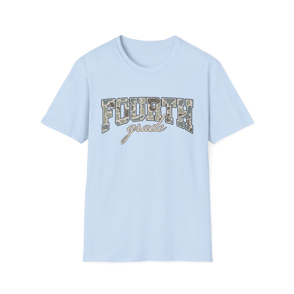 Fourth Grade Camo T-Shirt — 'Fourth Grade' School Spirit Tee