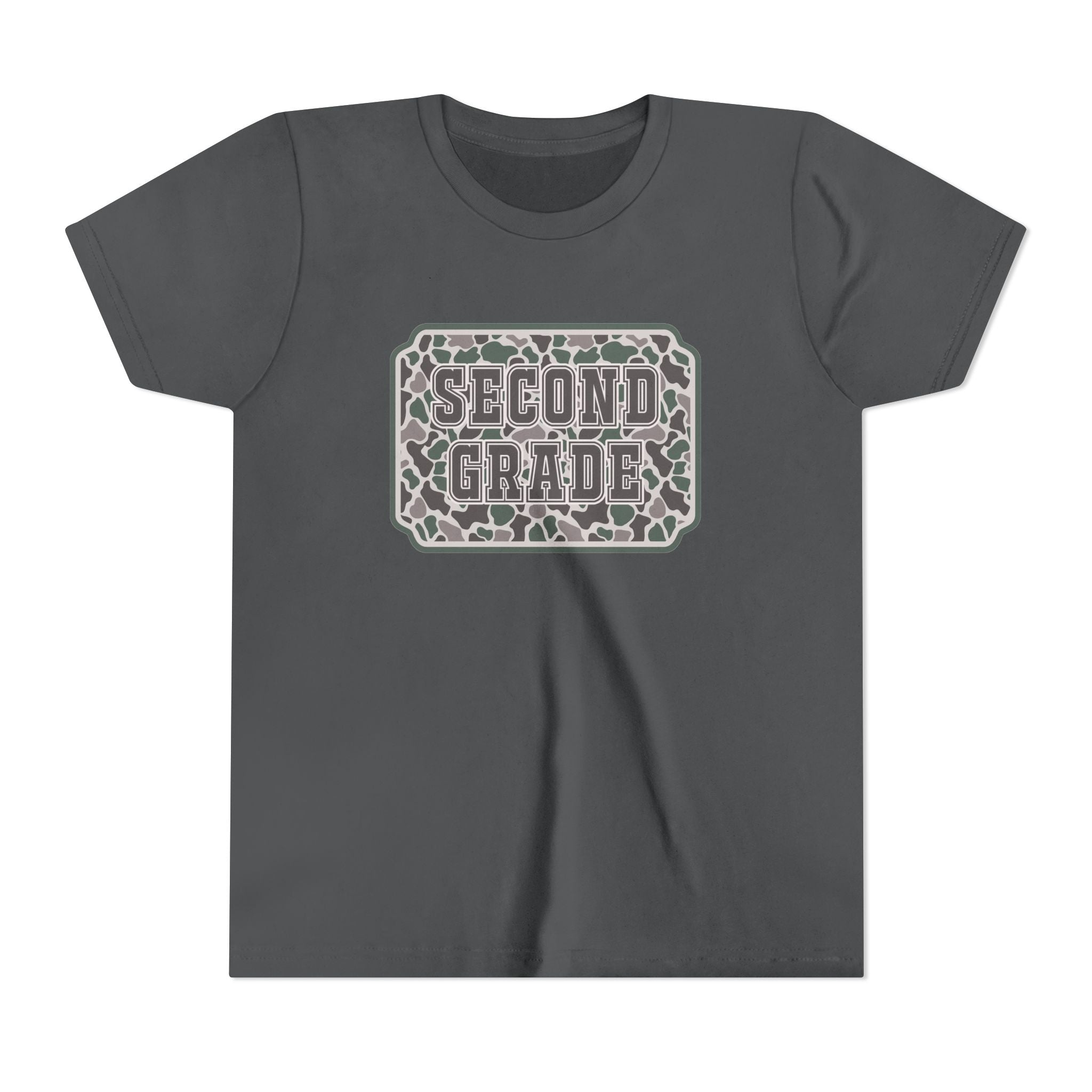 Second Grade Youth Tee - Camo Patch Back to School Shirt