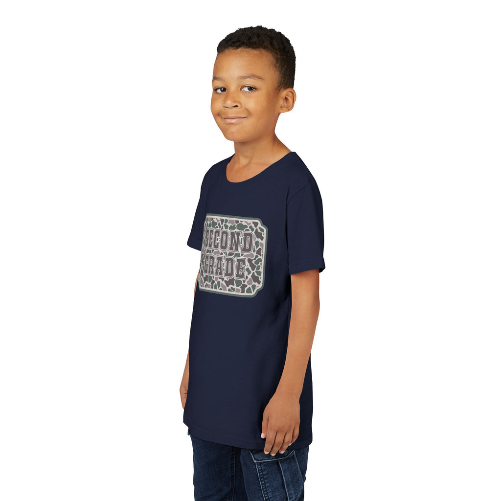 Second Grade Youth Tee - Camo Patch Back to School Shirt