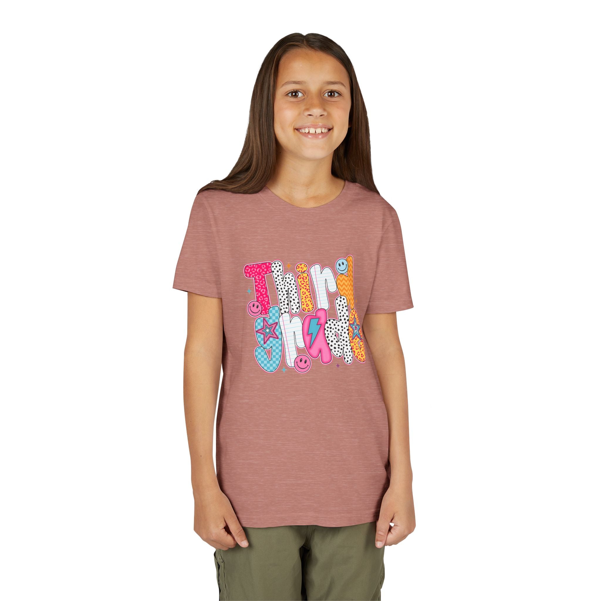 Third Grade — Colorful 'Think Big' Retro Graphic Shirt for Kids