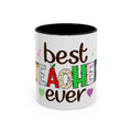 Best Teacher Ever Accent Coffee Mug – Gift for Teachers, Colorful School Appreciation Cup