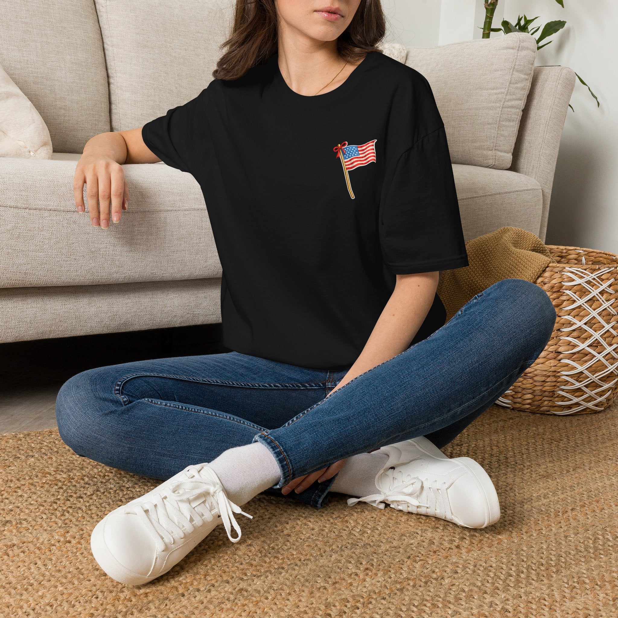 Pocket Flag T-Shirt — Small American Flag Chest Tee