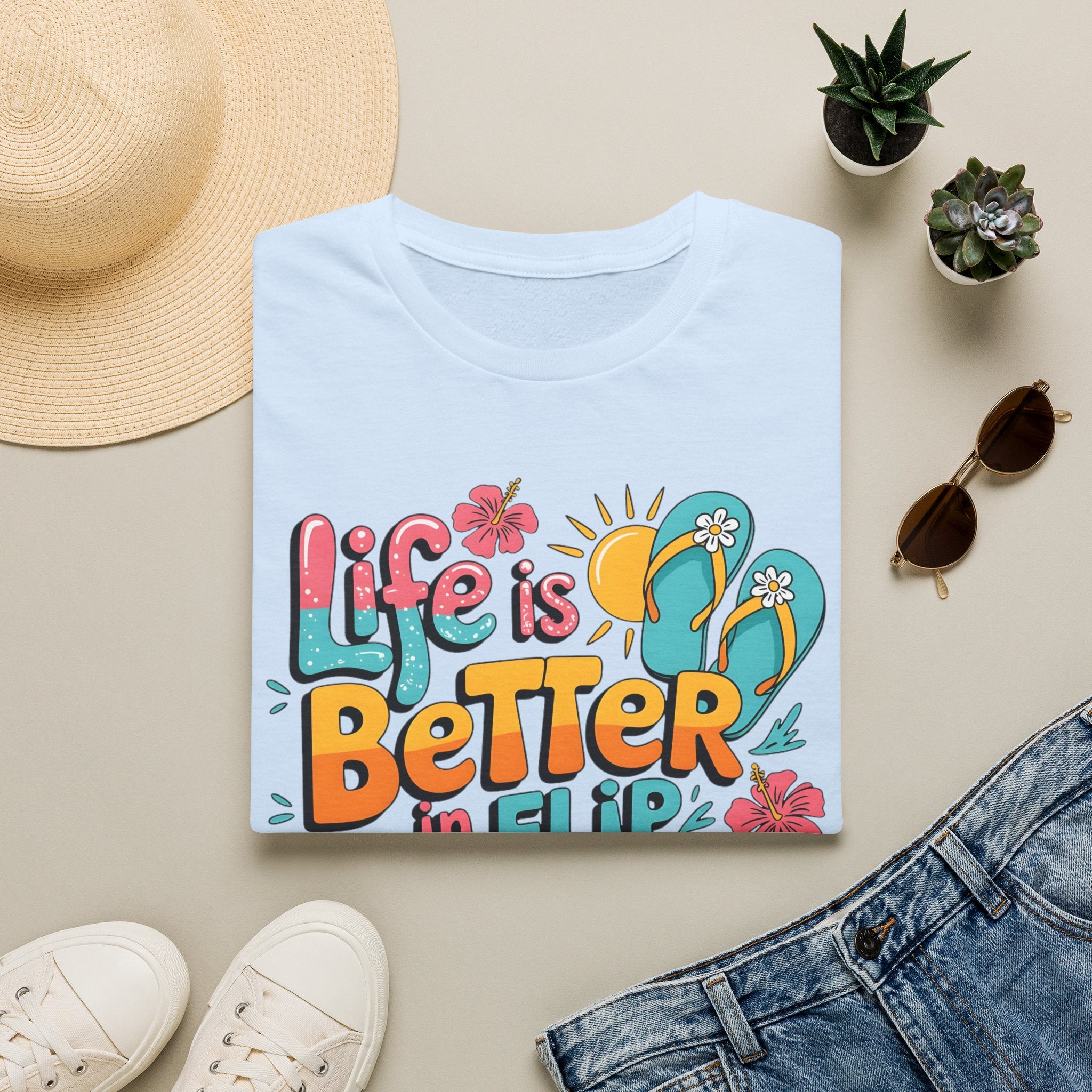 Life Is Better in Flip Flops T-Shirt — Tropical Beach Summer Tee