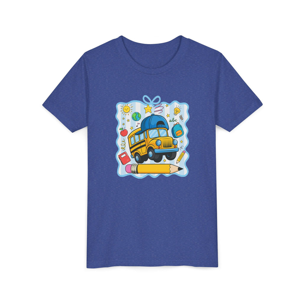 Kids School Bus Tee – Back to School Youth Short Sleeve Shirt