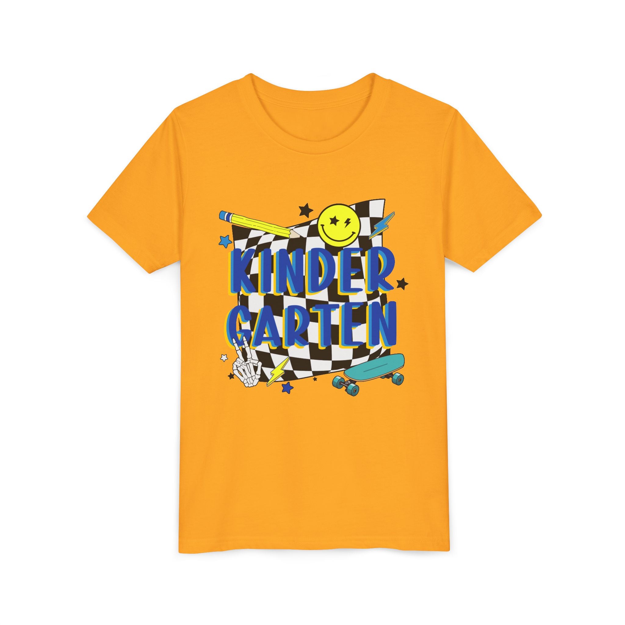 Kindergarten Retro Skate Youth T‑Shirt – Back to School Graphic Tee