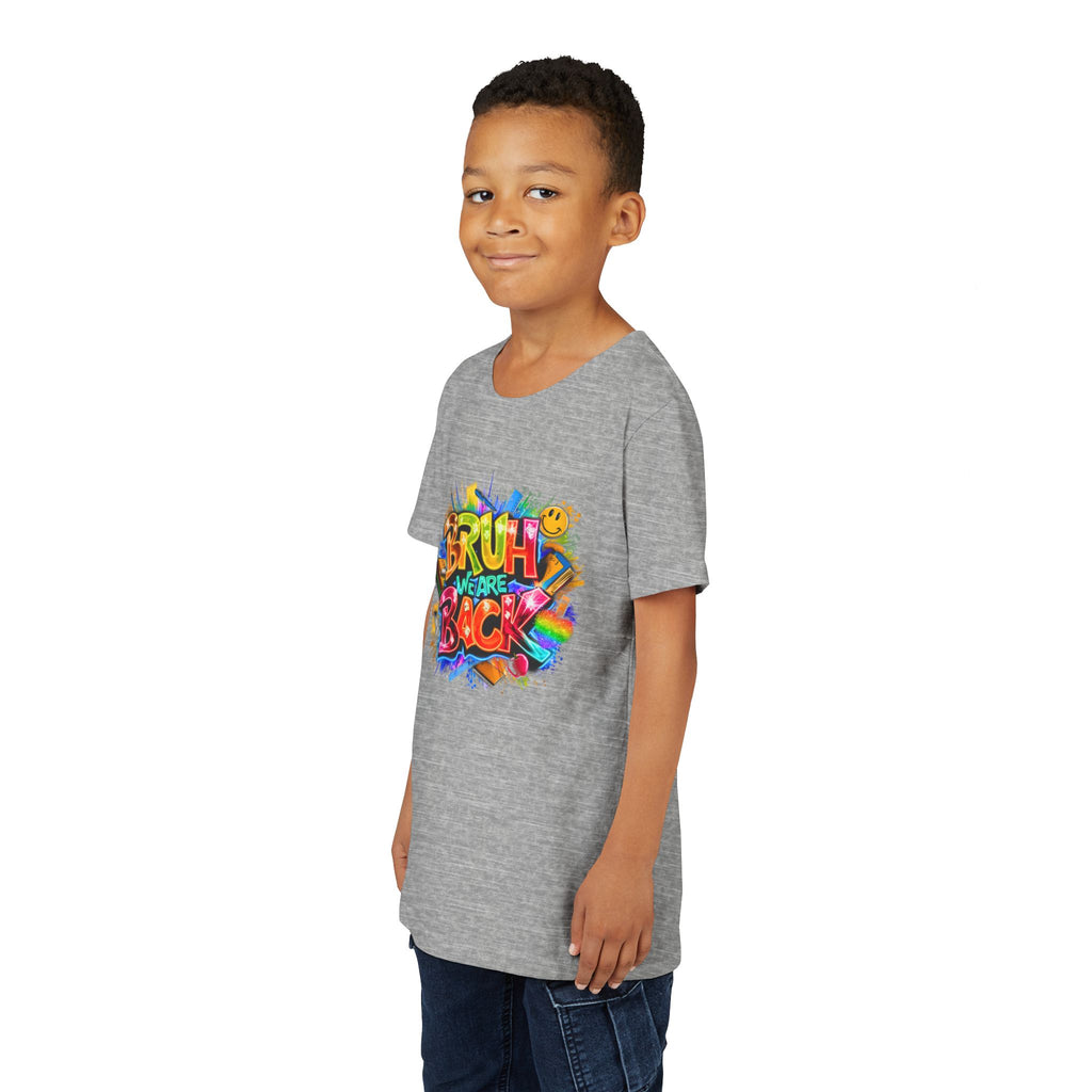 Youth Tee — Colorful "Bruh We Are Back" Graffiti Graphic Shirt