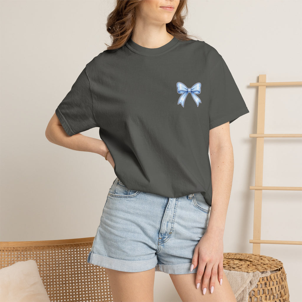 America 250 Years of Freedom T-Shirt — Patriotic 4th of July Tee with Blue Ribbon Design