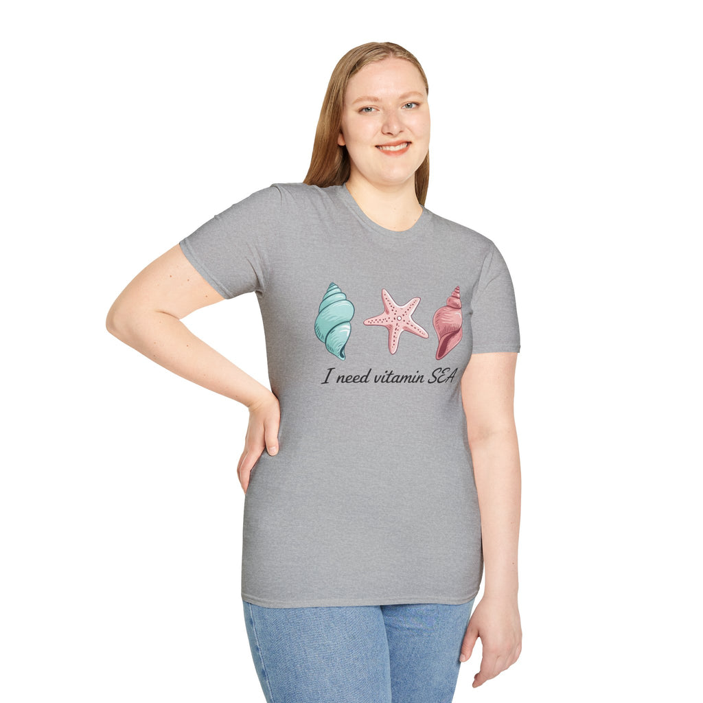 Sea Shell T-Shirt — "I Need Vitamin SEA" Beach Tee