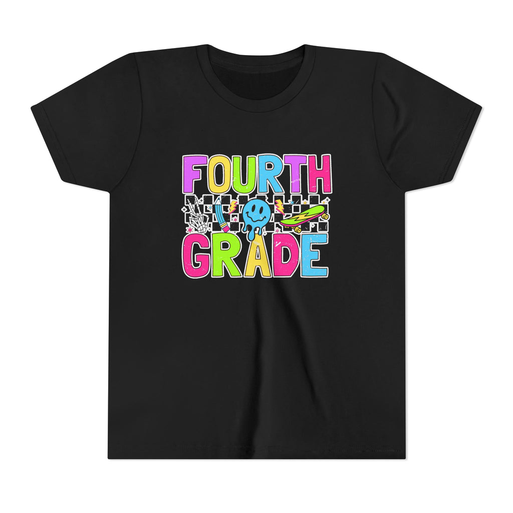 Fourth Grade Youth Tee — Colorful Smiley Back-to-School Shirt