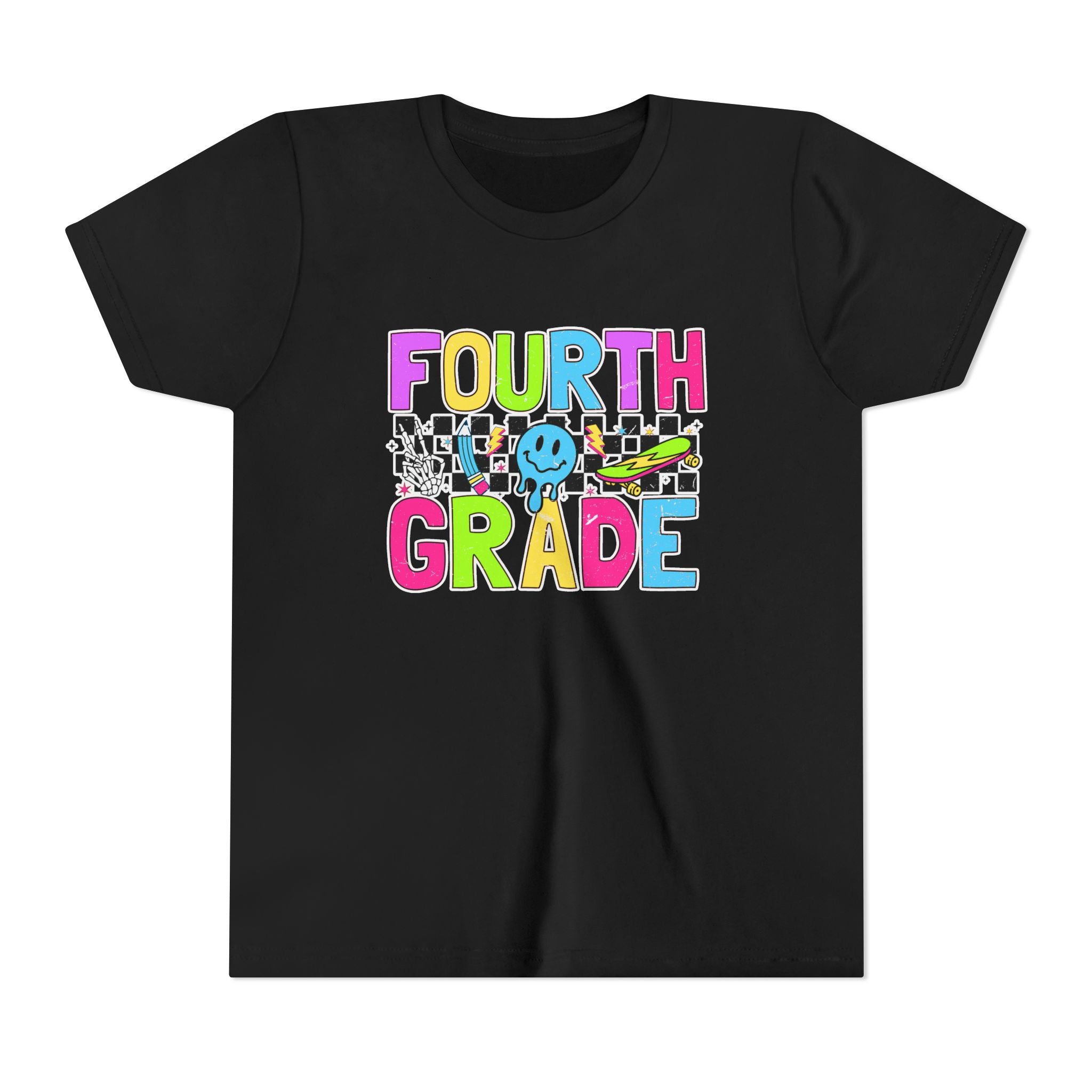 Fourth Grade Youth Tee — Colorful Smiley Back-to-School Shirt