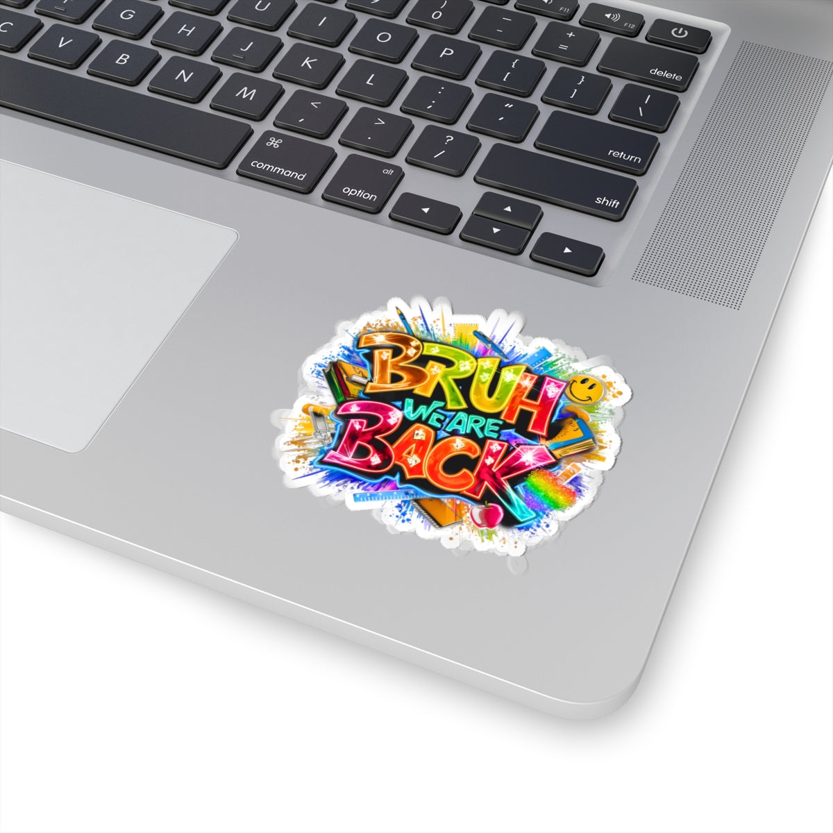 Sticker — Colorful 'Bruh We Are Back' Graffiti Laptop Sticker