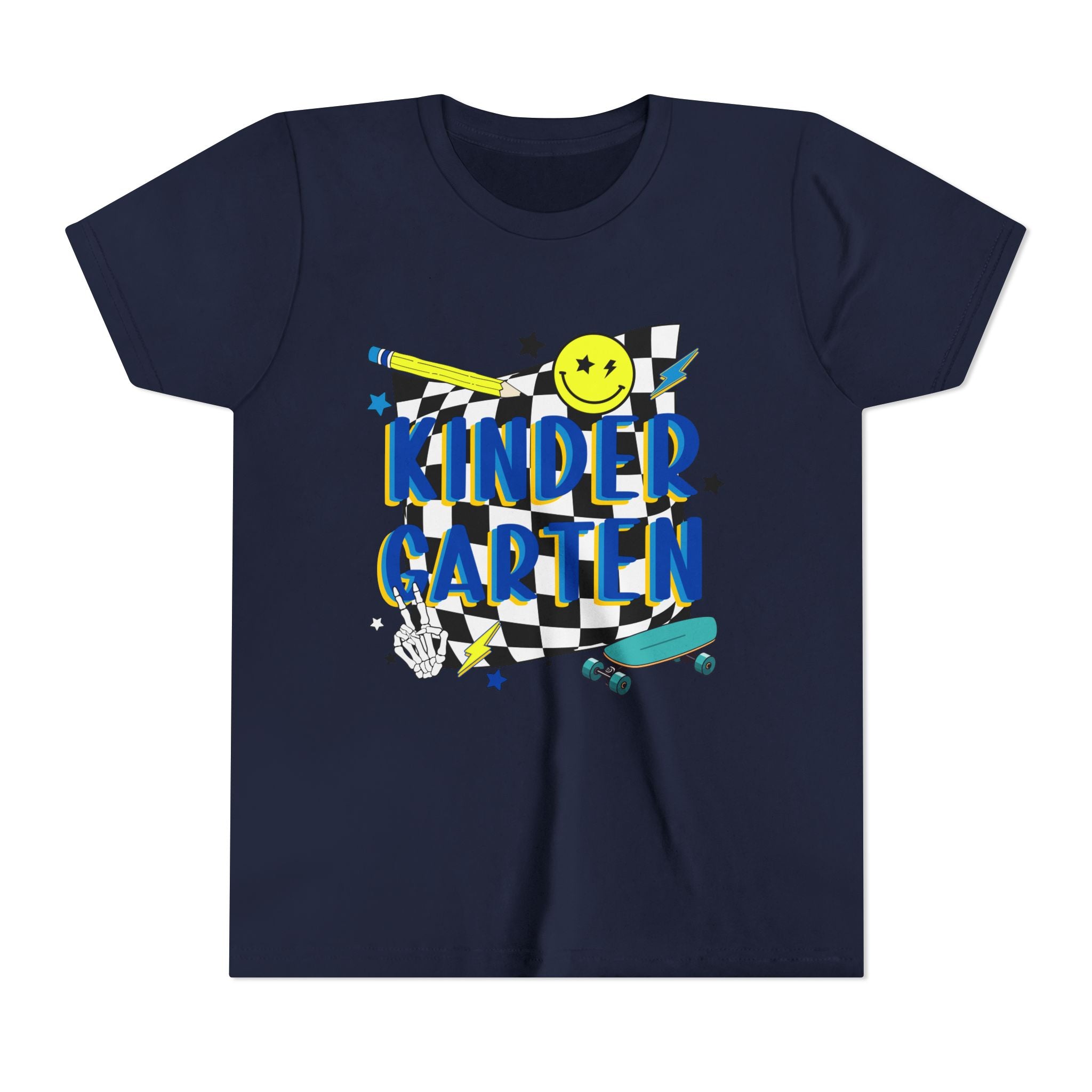 Kindergarten Retro Skate Youth T‑Shirt – Back to School Graphic Tee