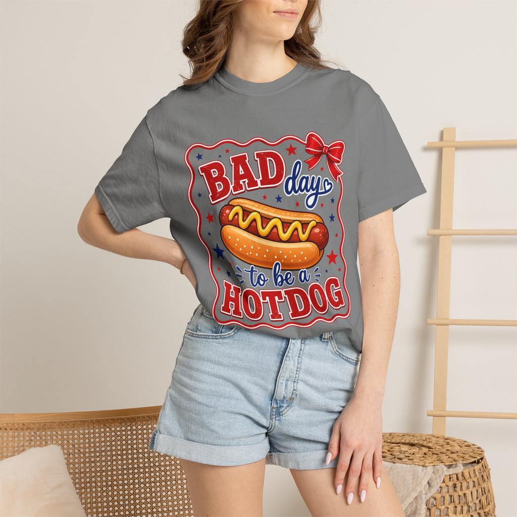 T-Shirt — "Bad Day to Be a Hotdog" Retro BBQ Graphic Tee