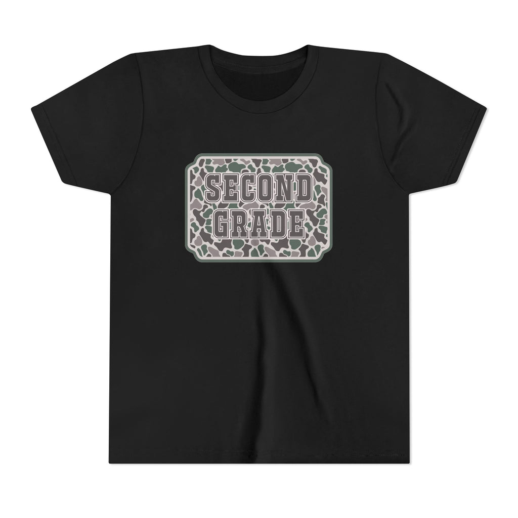 Second Grade Youth Tee - Camo Patch Back to School Shirt