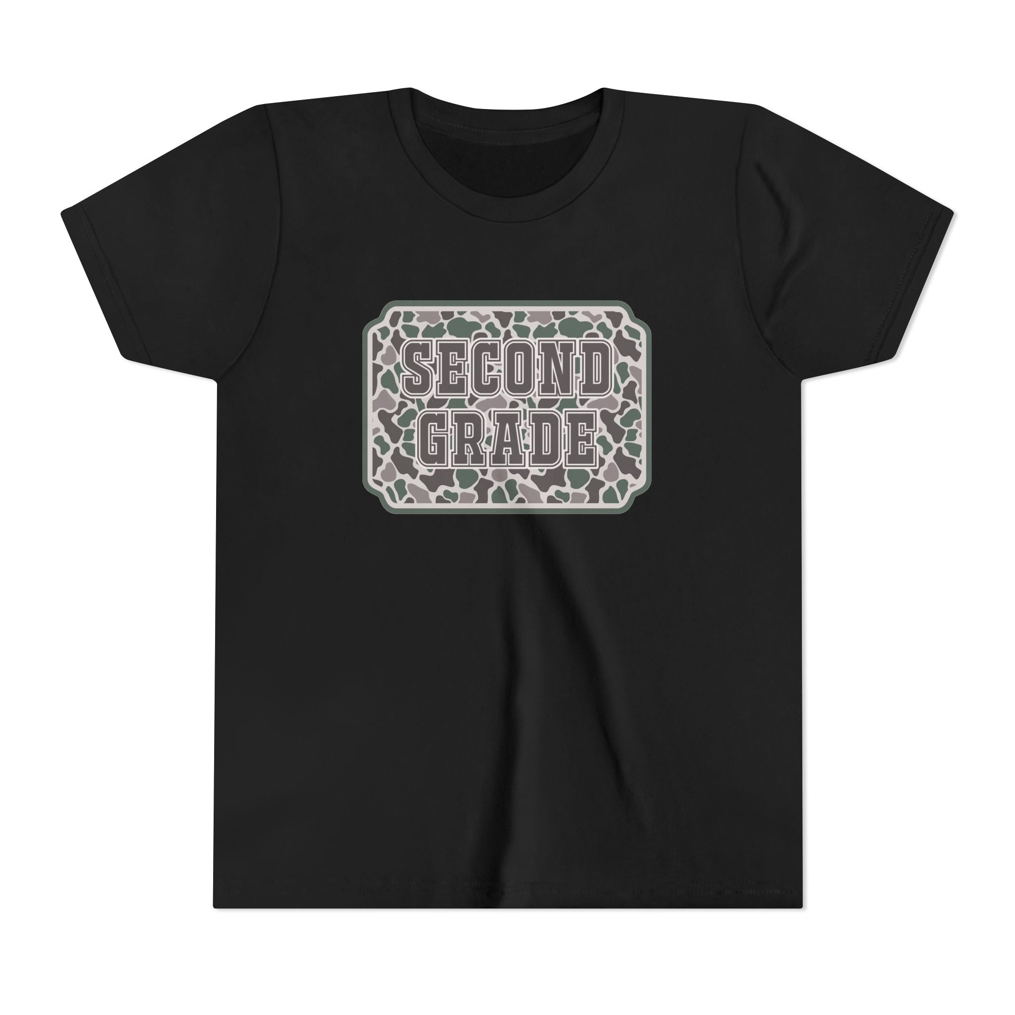 Second Grade Youth Tee - Camo Patch Back to School Shirt