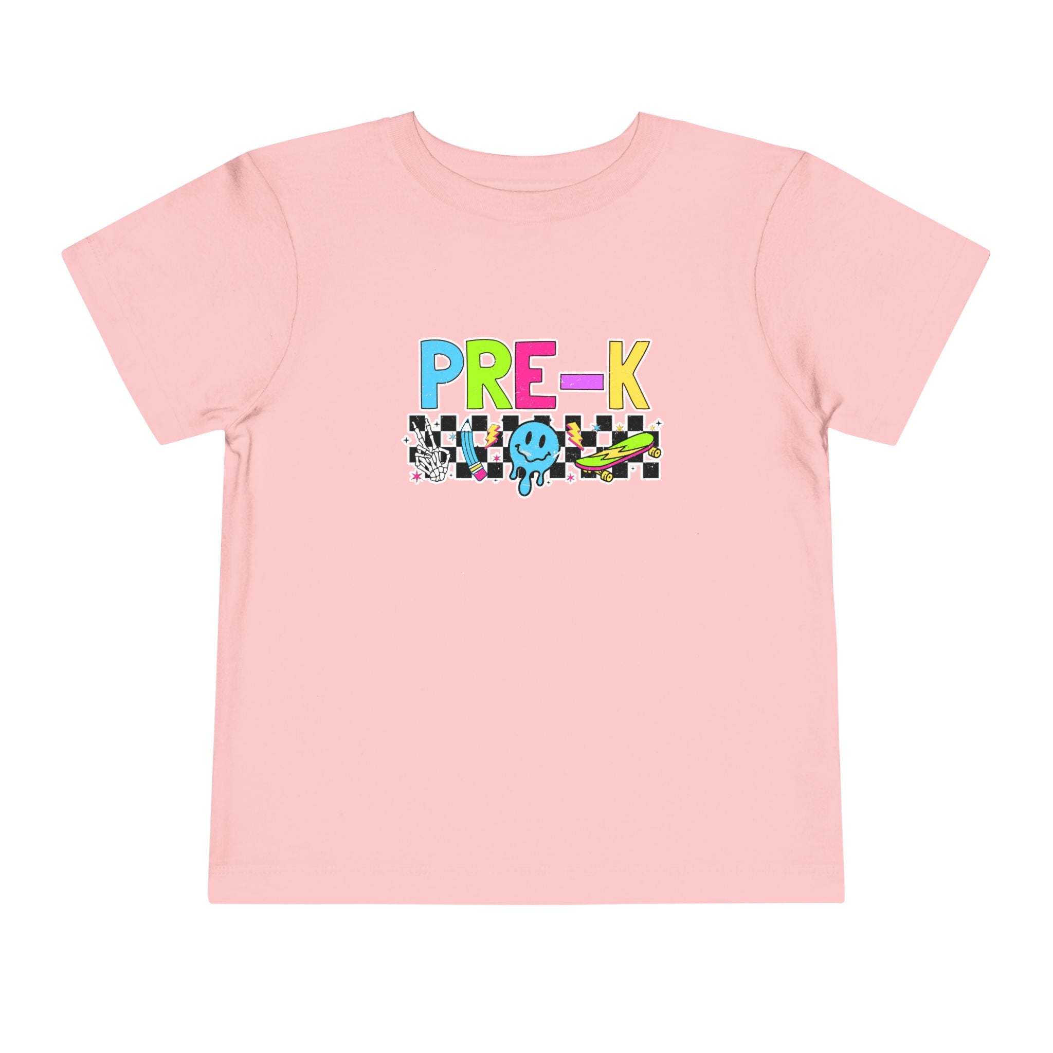 PRE-K Toddler Tee — Colorful Checkerboard Smile Preschool Shirt