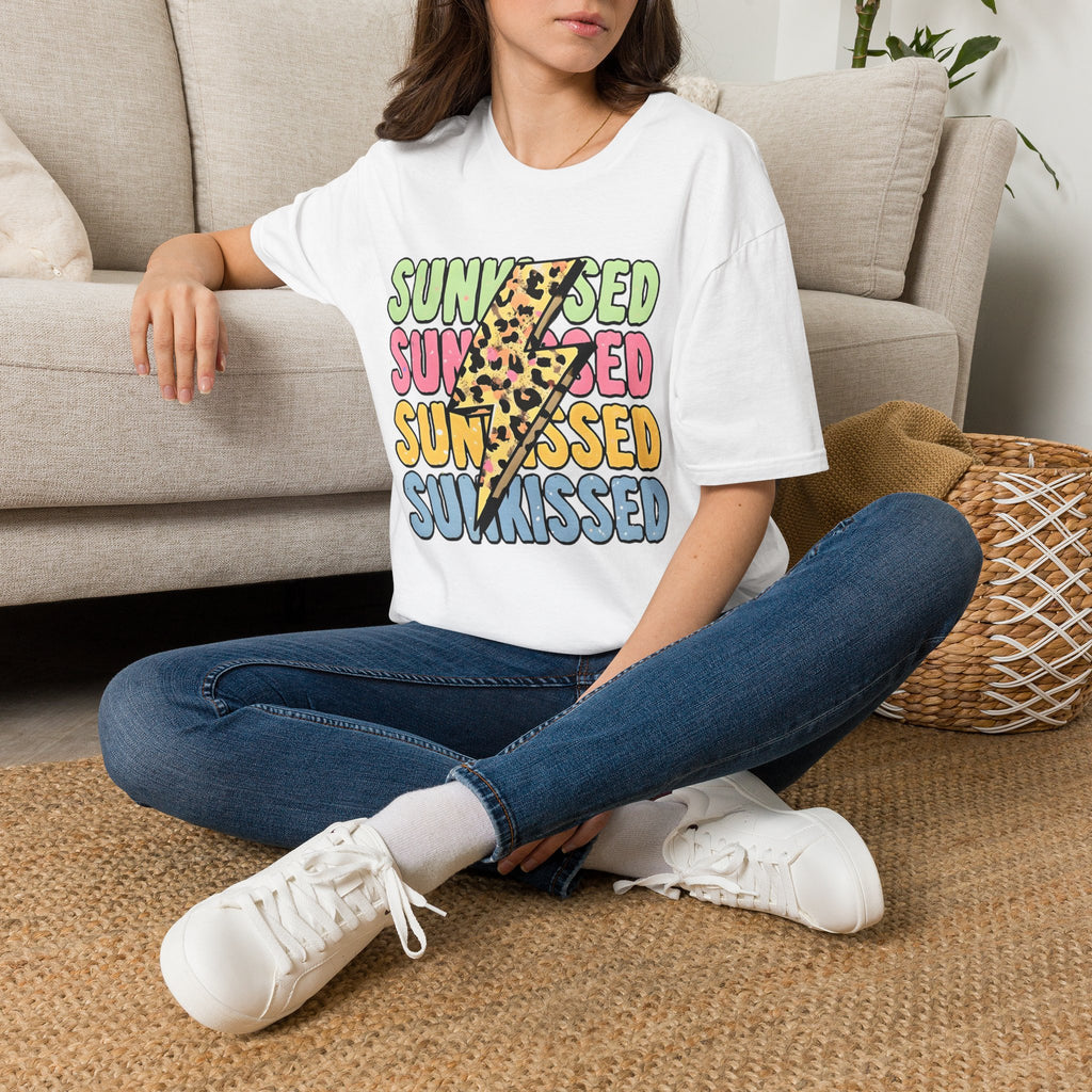 Sunkissed Retro Leopard Lightning T‑Shirt