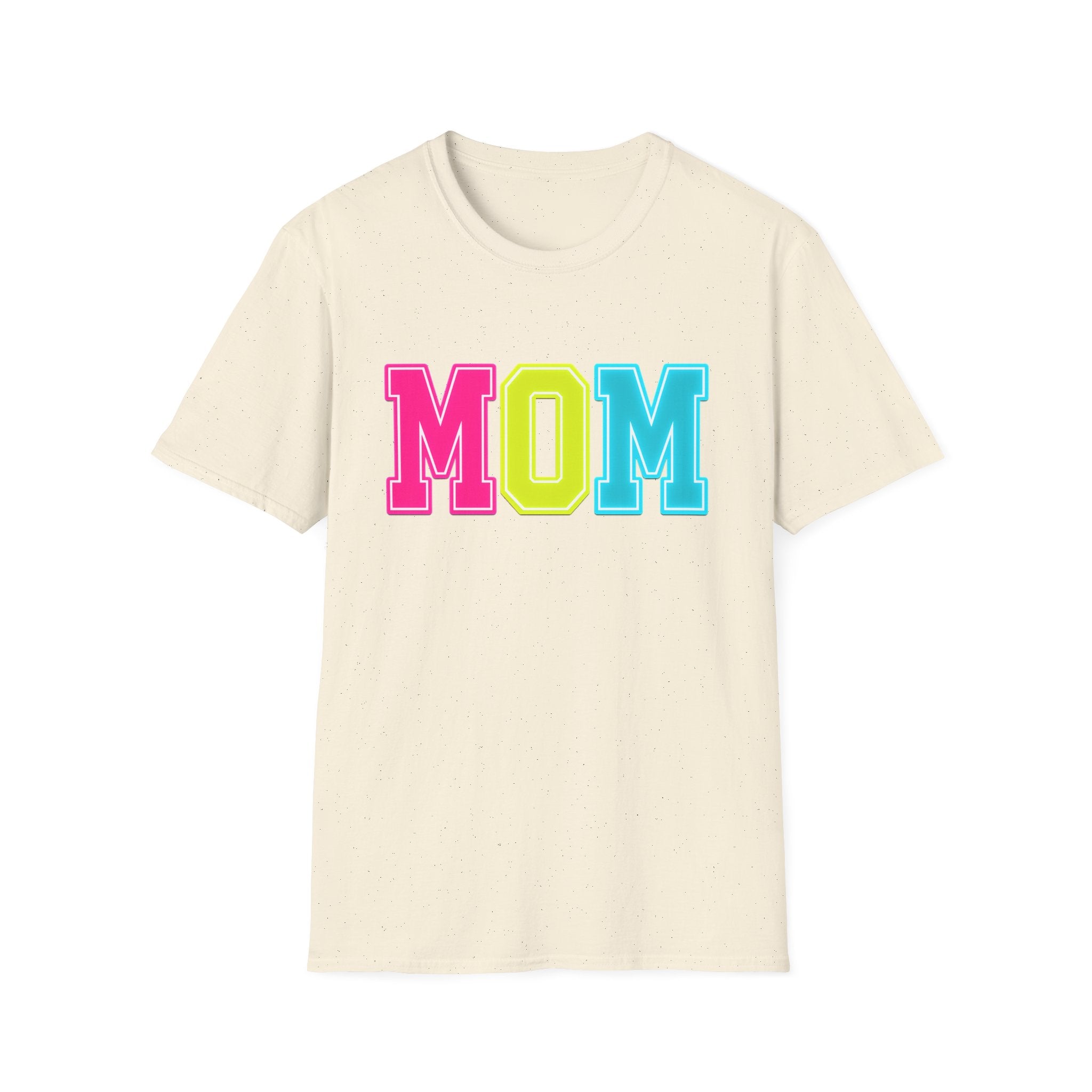 Mom Colorblock T-Shirt — Bright Retro MOM Graphic Tee for Mothers, Summer Vibe