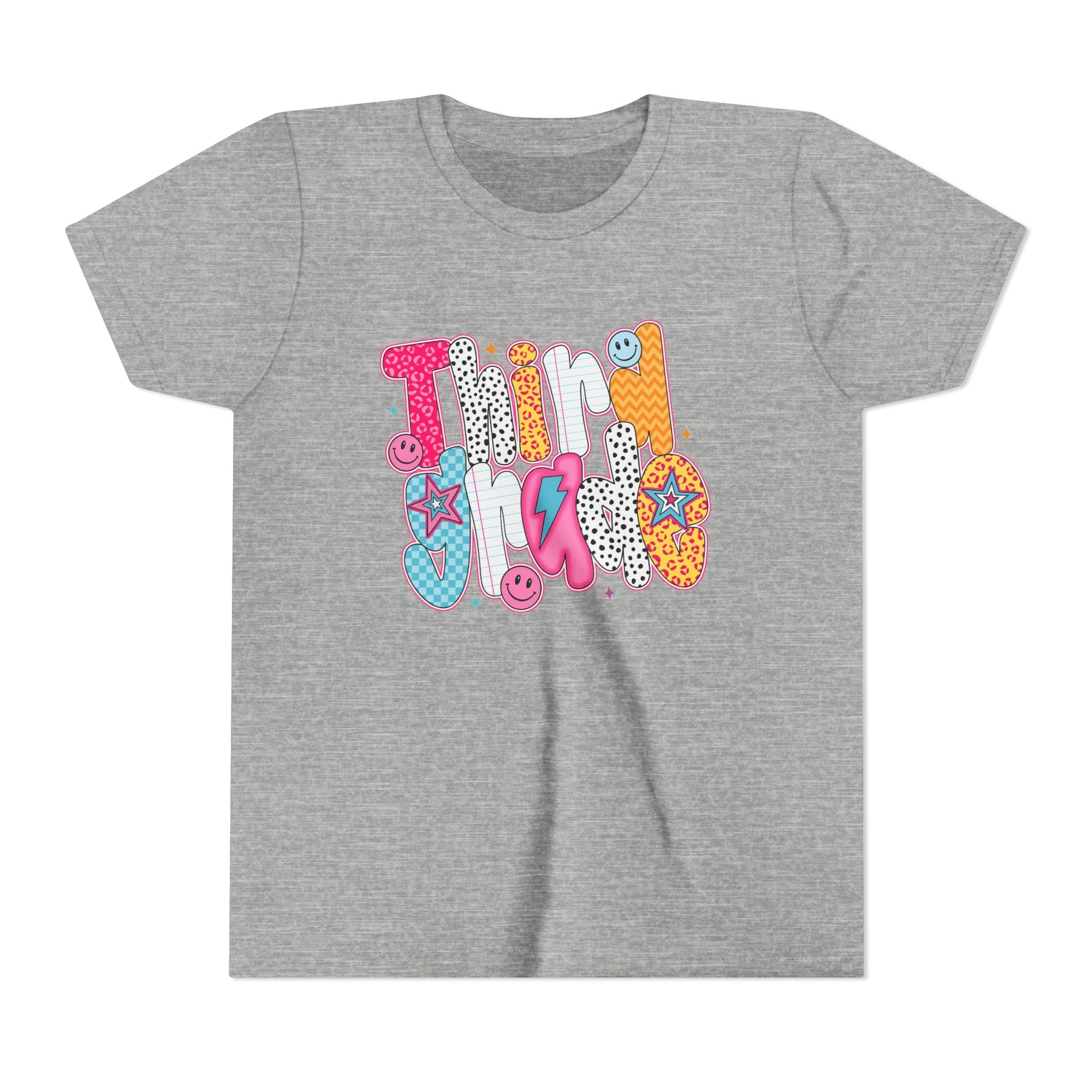 Third Grade — Colorful 'Think Big' Retro Graphic Shirt for Kids