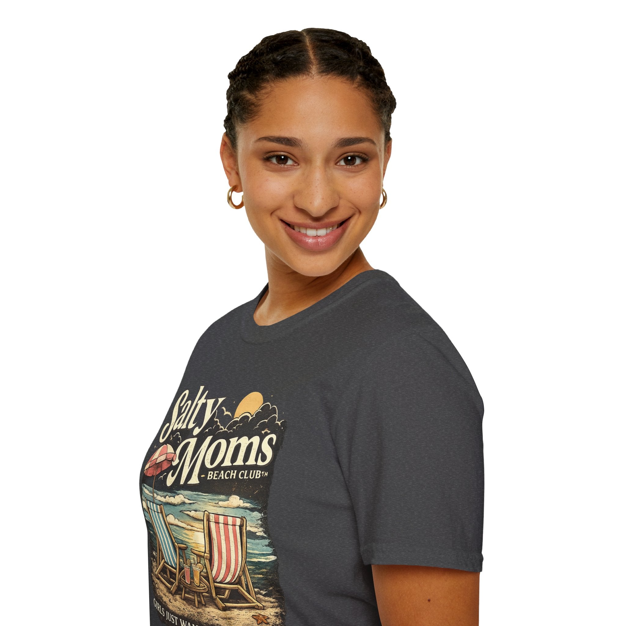 Salty Moms Beach Club T-Shirt — Vintage Coastal Mom Tee