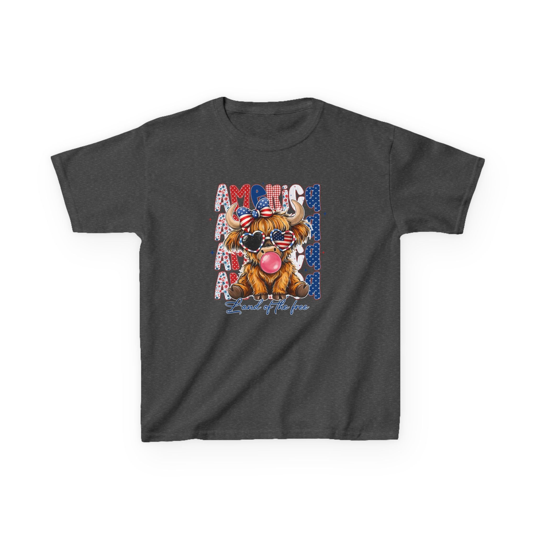 Kids Tee — Patriotic Bulldog "Land of the Free" Fourth of July Shirt