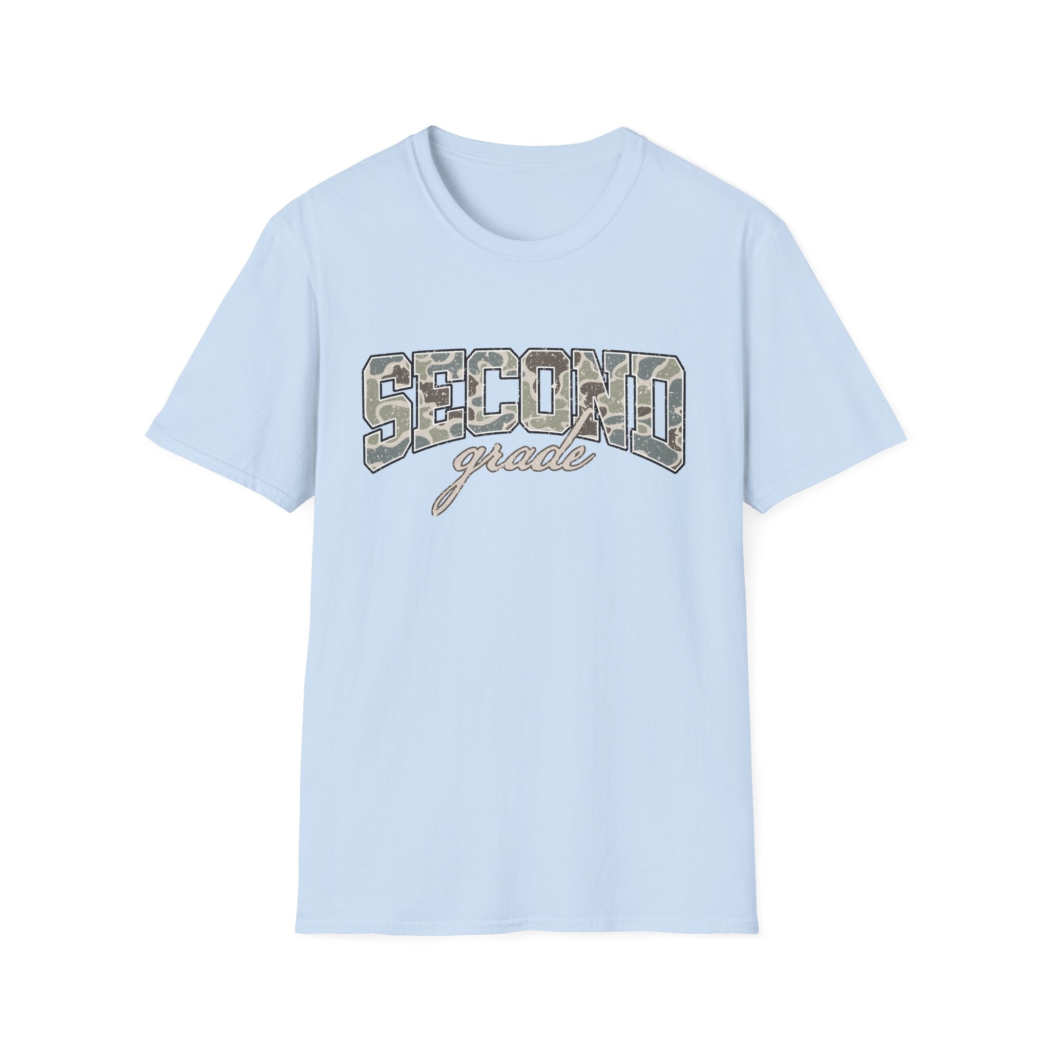 Second Grade Camo T-Shirt — "Second Grade" School Teacher Gift