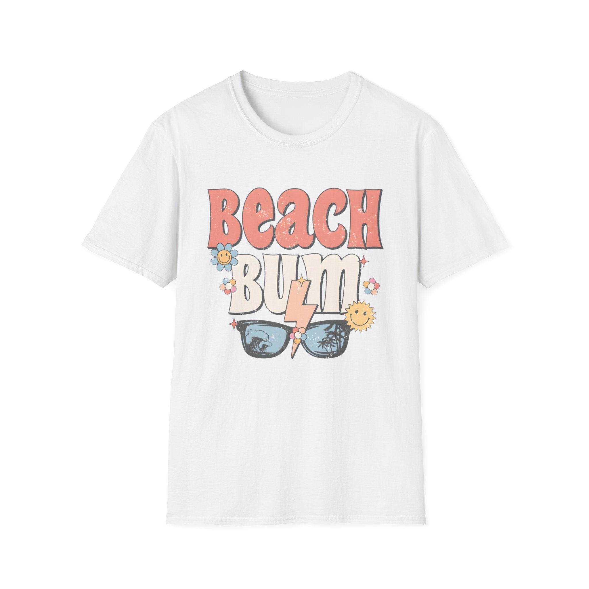 Beach Bum T-Shirt — Retro Floral Surf Vibes Tee