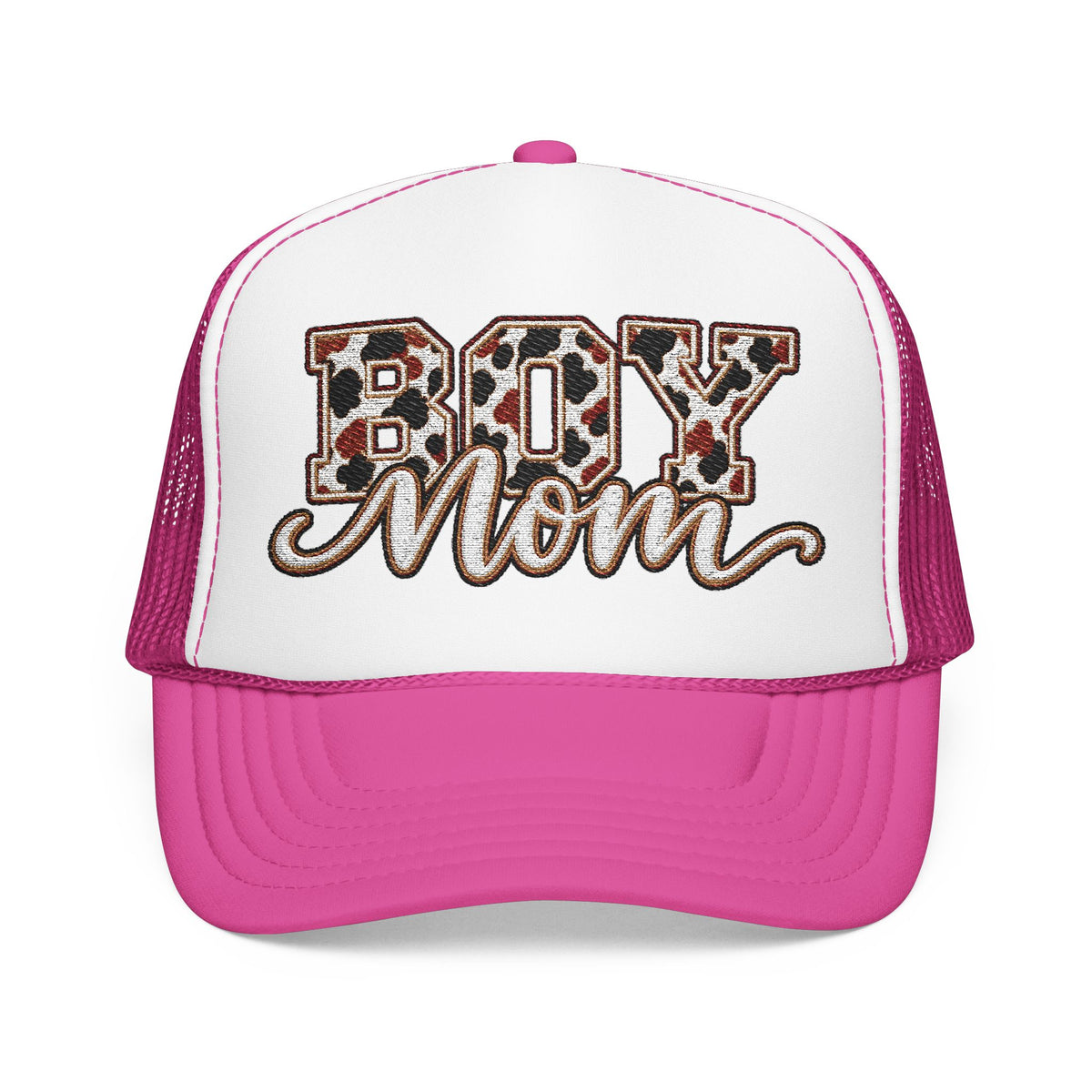 Boy Mom Leopard Foam Trucker Hat