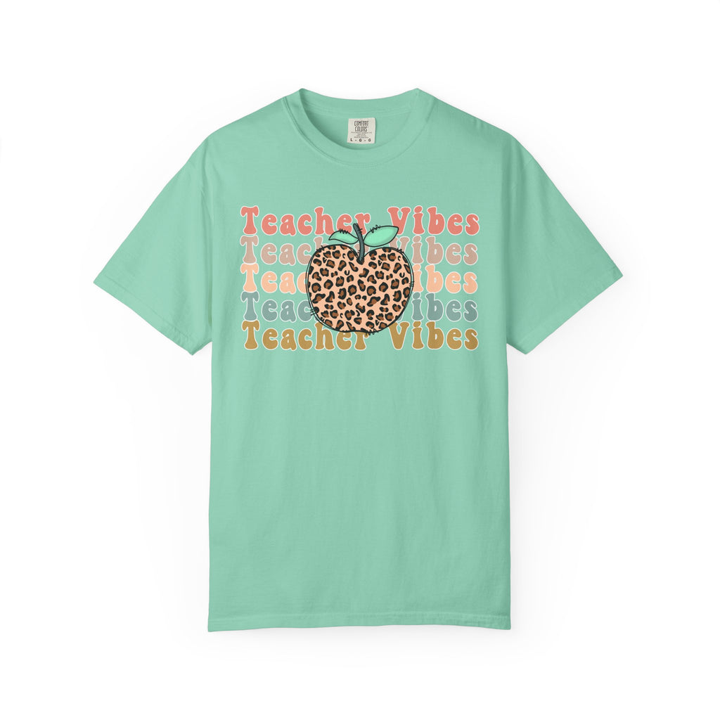 Teacher Vibes Leopard Apple T-Shirt
