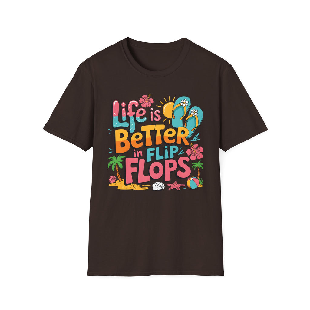 Life Is Better in Flip Flops T-Shirt — Tropical Beach Summer Tee