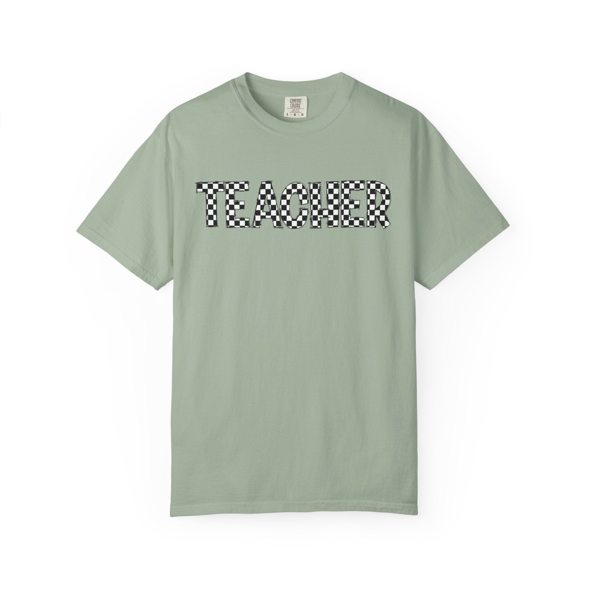Teacher Checkerboard Graphic Tee — Fun Back-to-School Gift for Educators