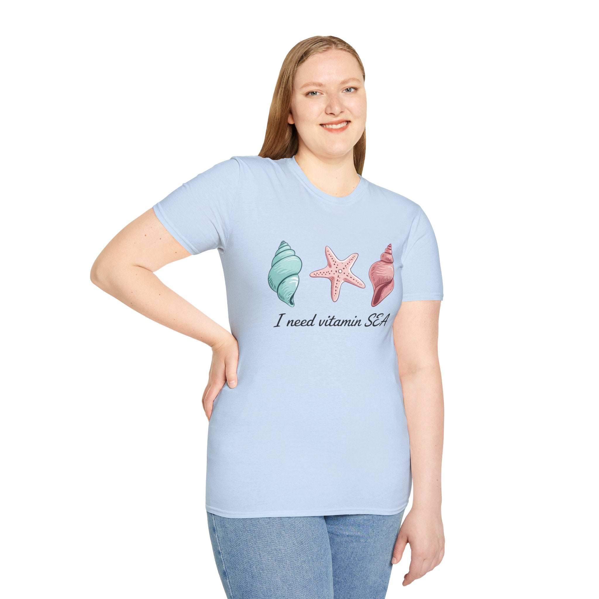 Sea Shell T-Shirt — "I Need Vitamin SEA" Beach Tee